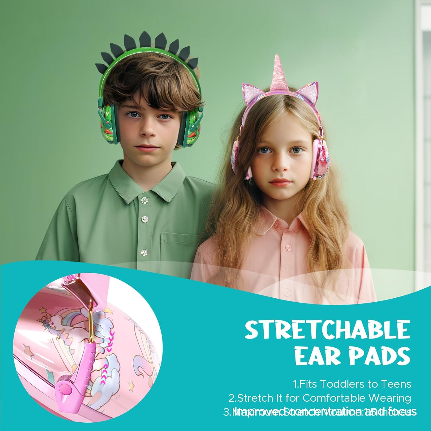 JYPS Kids Ear Defenders Children, Noise Cancelling Headphones Autism, Kids Ear Protection Earmuffs for Boys, Girls, Toddlers Age 2+, Baby Noise Blocking Ear Muffs 3-18 Months image number 1