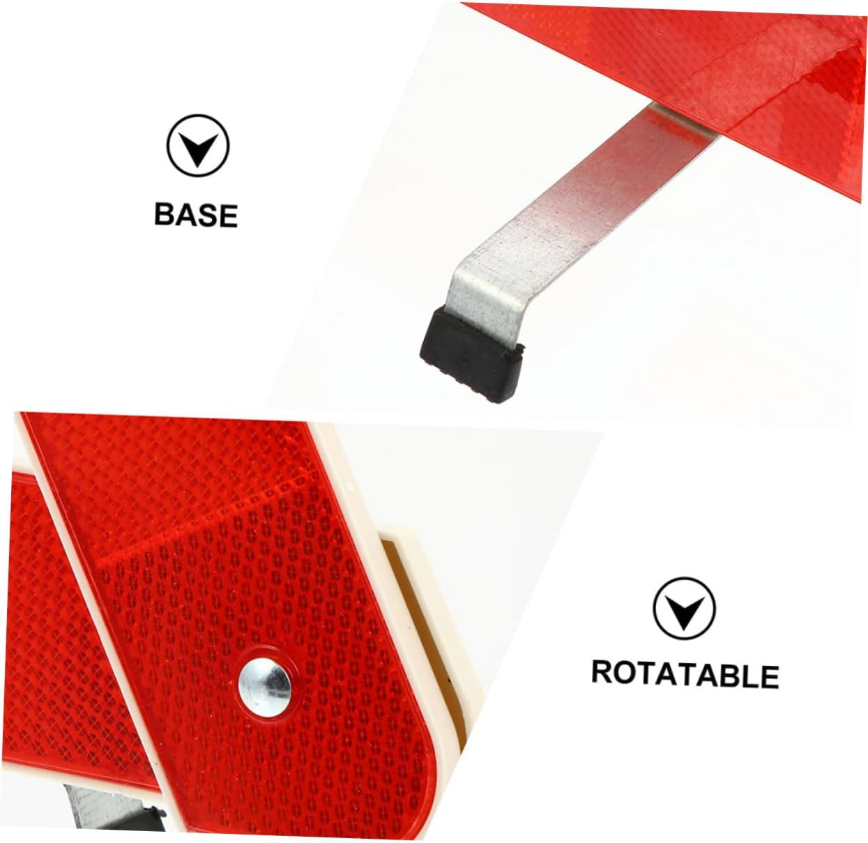 3Pcs Foldable Reflective Emergency Warning Triangles Safety Roadside Triangle Reflectors for Vehicles High Visibility Highway Road Warning Signs image number 2