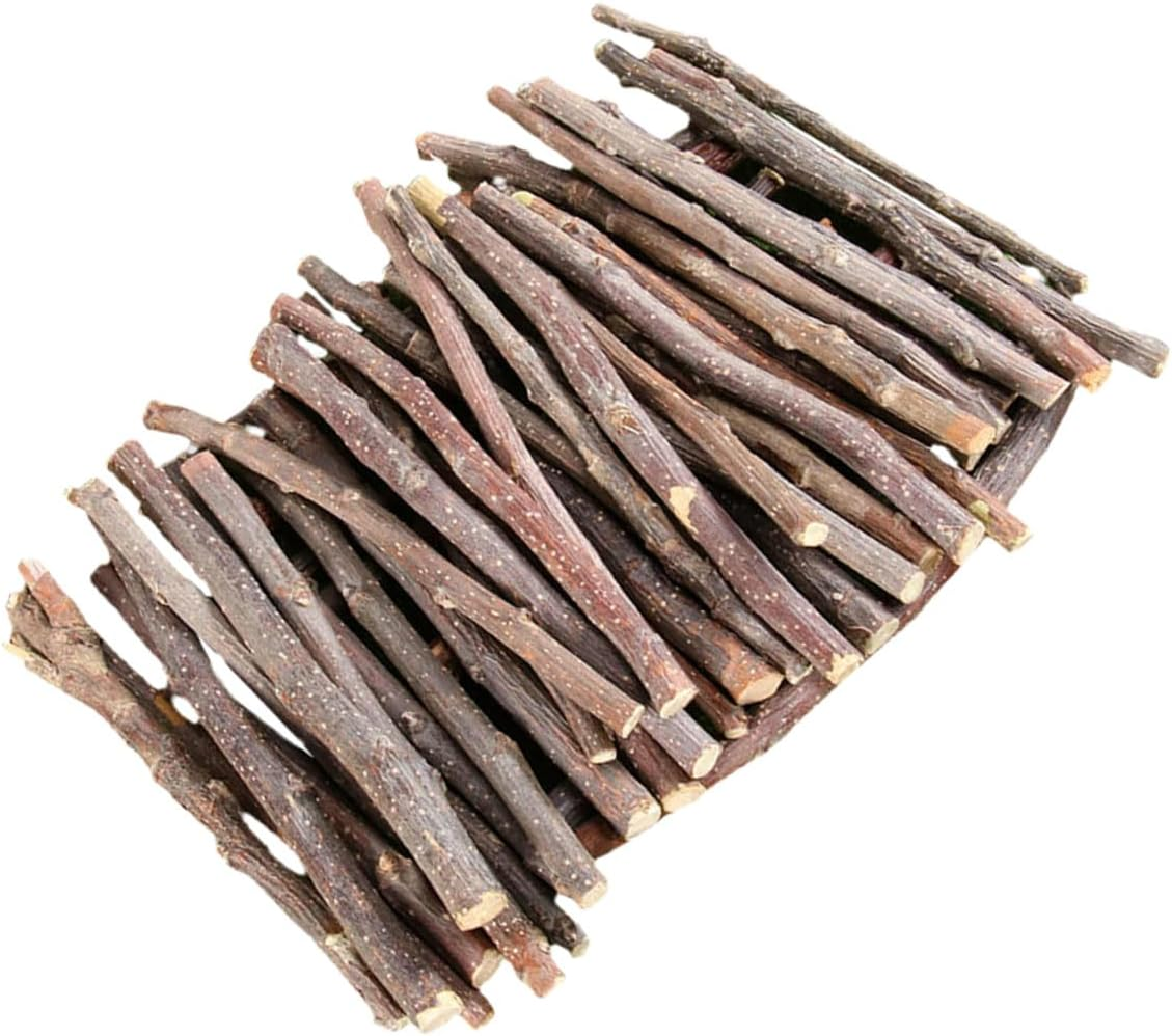 VICASKY Apple Sticks Small Chew Natural Teeth Grinding Treats for Rabbits Hamsters Guinea Pigs Squirrels Chinchillas Portable Wooden Molar Chew Snack for Small Pets image number 4