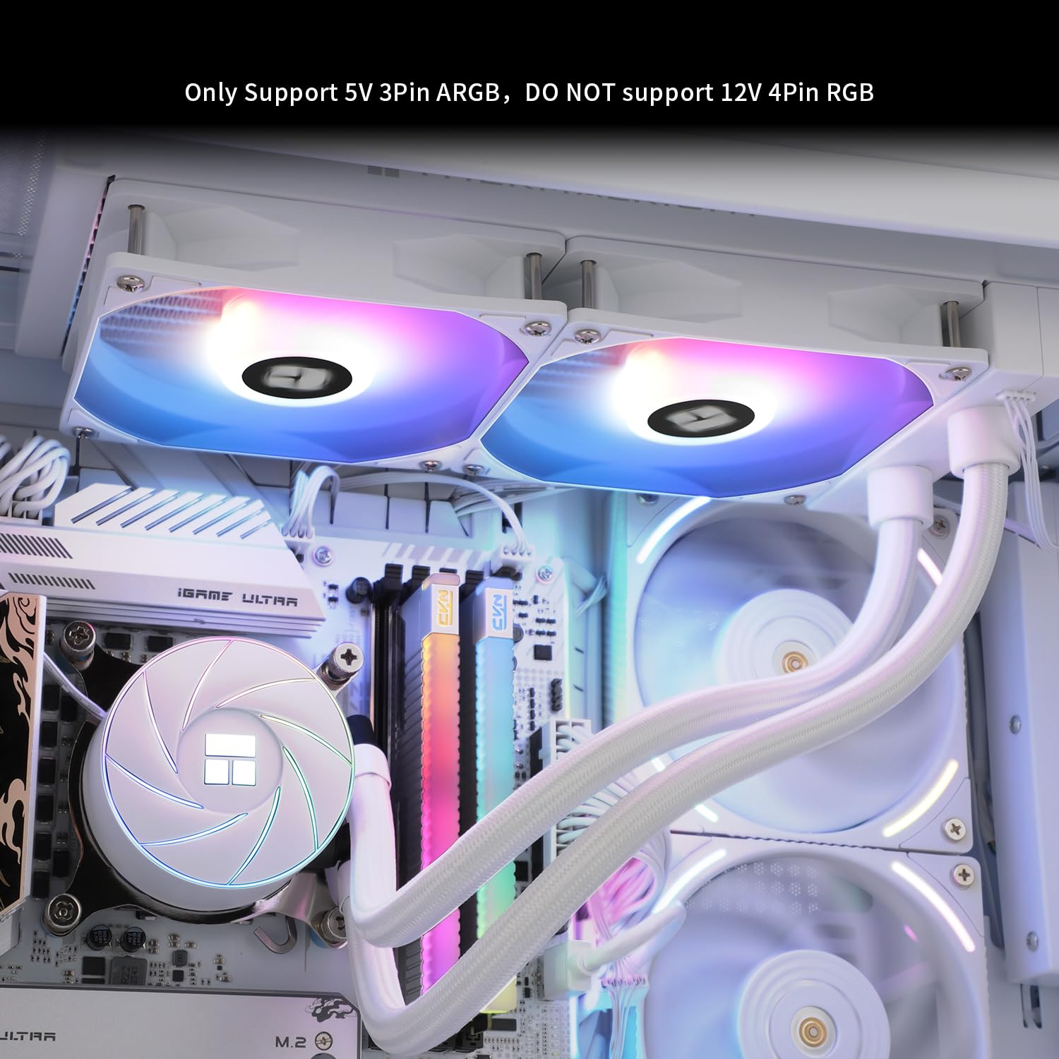 Thermalright Aqua Elite 240 ARGB White V4 CPU Water Cooling,White Aio CPU Cooler, 240 Cooling Row Size,Double PWM Fans with S-FDB Bearings,For Amd/Am4/Am5,Intel LGA1851/1150/1151/1200/2011/ 1700 image number 2