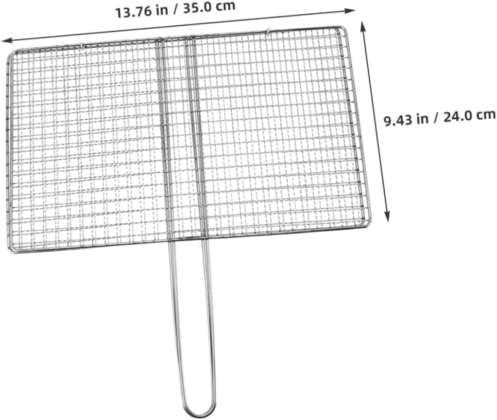 JOINPAYA Stainless Steel Grilled Fish Clip - Heavy Duty Bbq Grill Basket for Meat Vegetables & Shrimp Ideal for Outdoor Grilling & Camping for Outdoor Grilling and Camping (Mesh Grids Style) image number 1