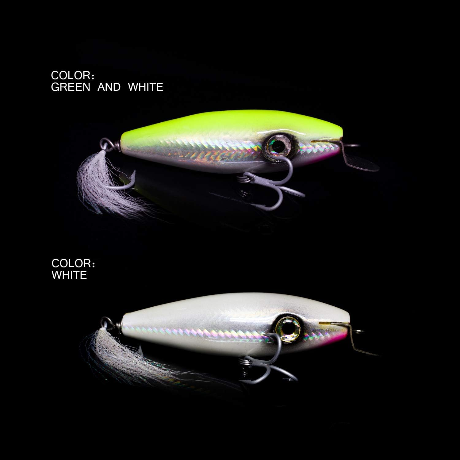 YZD Saltwater Trolling Fishing Lure Minnow Hard Bait 4.5'' Big Game Floating Topwater Crankbait Lure for Kingfish Tuna Mackerel Marlin GT Ulua Bait - Brown image number 3