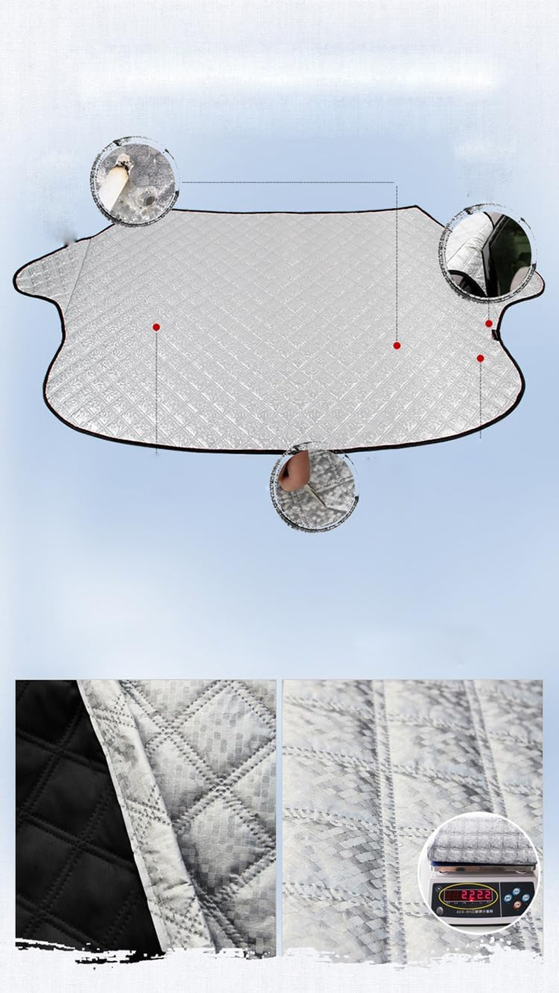 Universal Snow Cover with Tuck-In Flaps, Car Sun Shade with Aluminium Foil Lamination, Waterproof Windscreen Cover Compatible with Most Car, SUV, Truck (Style 1, 145Cm*100Cm) image number 2
