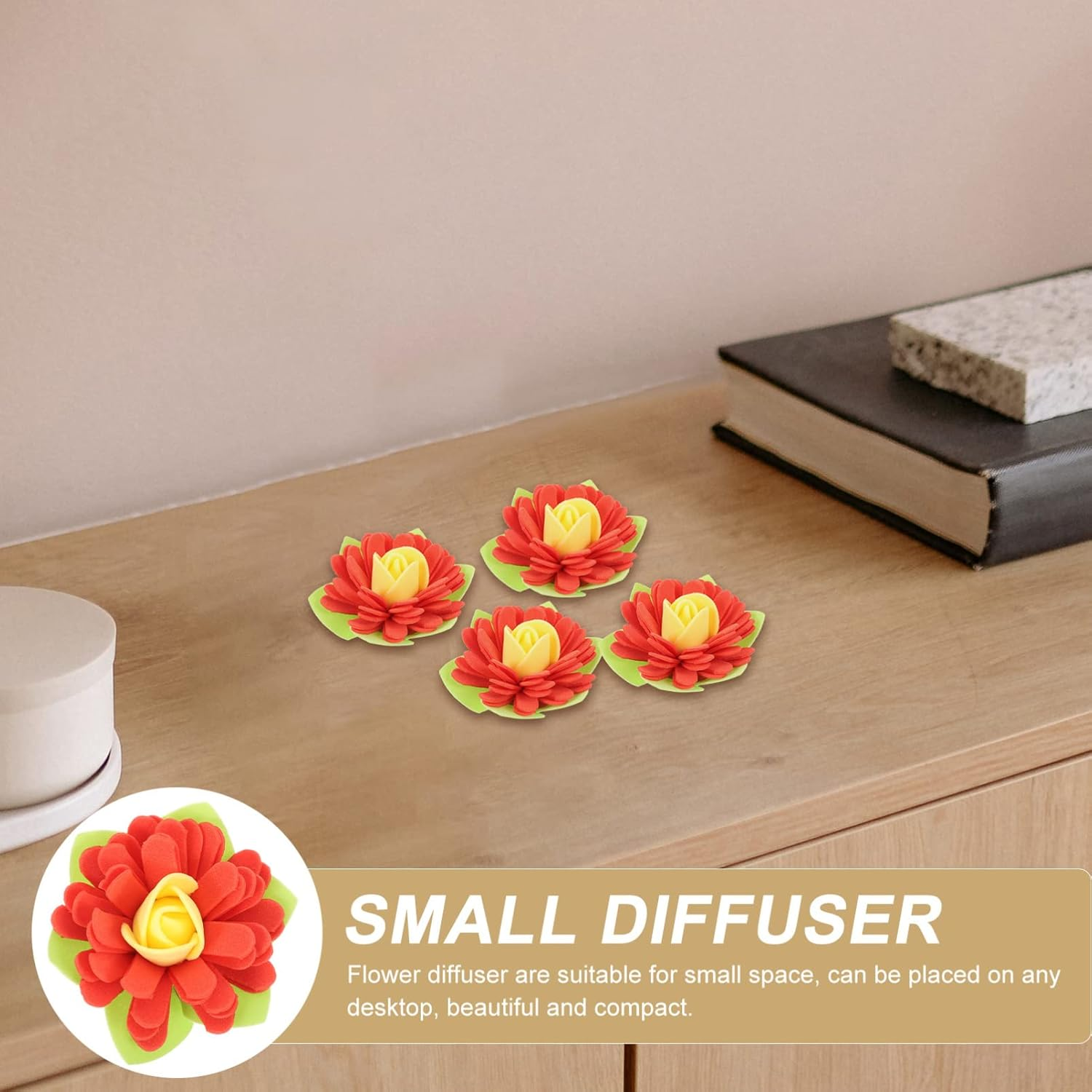 LALAFINA 50Pcs Aromatherapy Flowers Car Cabinet Aroma Diffusers Fragrance Artificial Flower Decoration for Office Bathroom Desk image number 5