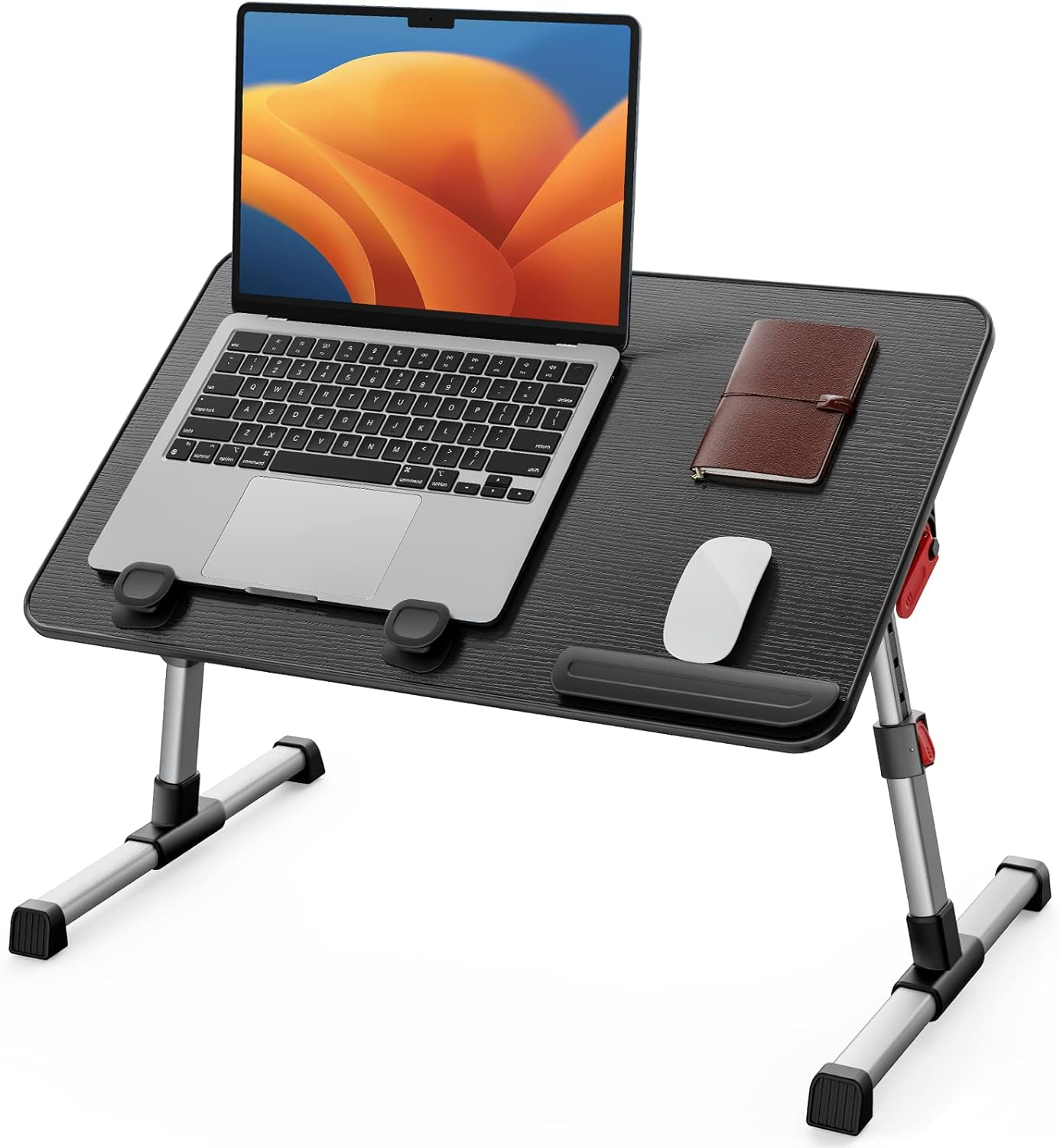 SAIJI Laptop Bed Tray Table, Adjustable Home Office Standing Desk Portable Lightweight Foldable Lap Desk for Sofa Couch Floor Working Studying Reading Writing Eating,Fit up to 17" Laptop(Large,Teak) image number 6