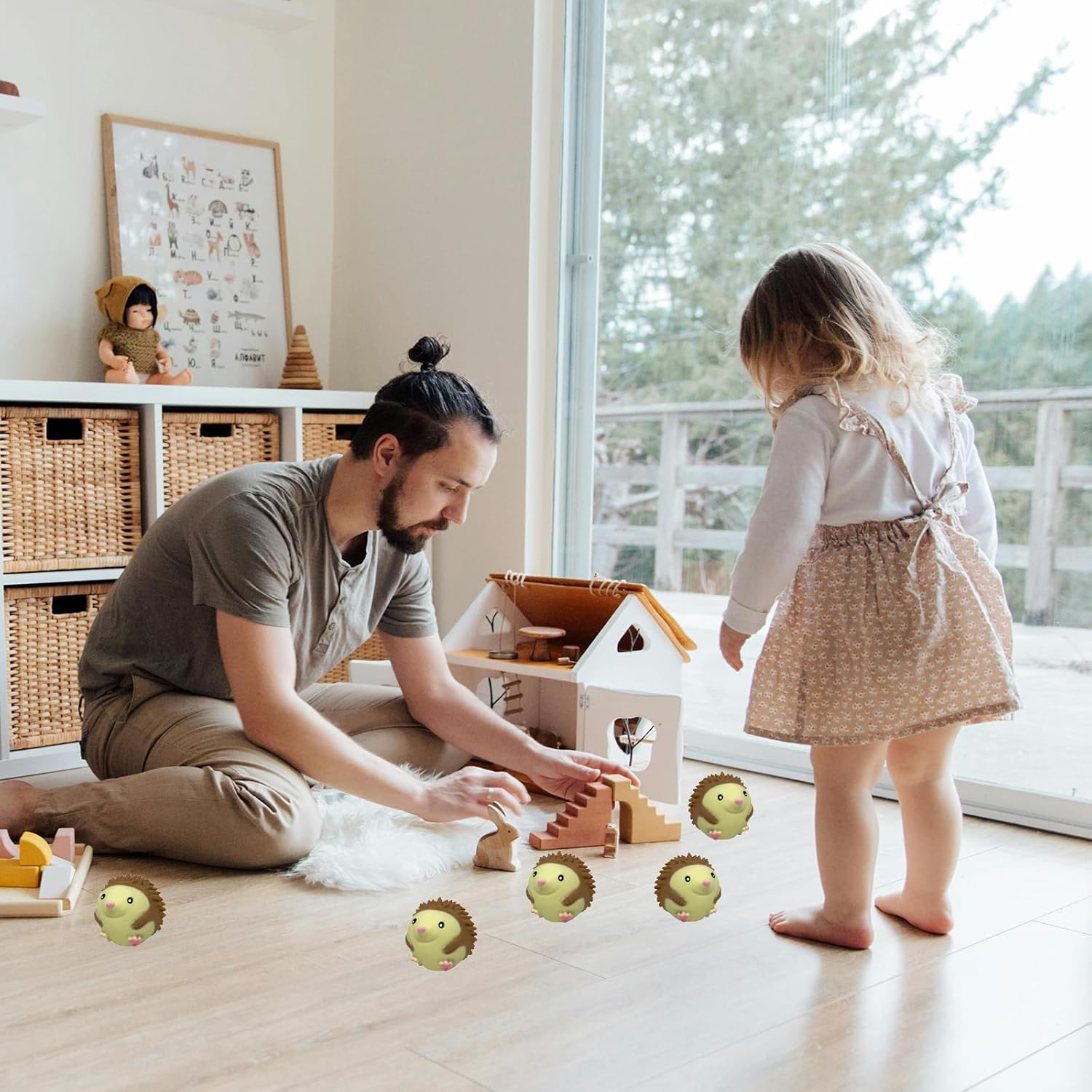 Hedgehog Squishy Stress Balls for Kids and Adults, Stretchy Stress Relief Ball Squeeze Toys, Soft Dough Balls, Squeeze Ball Squishy Toys for Party Favors Birthday Gifts, Easter Basket Stuffers image number 4
