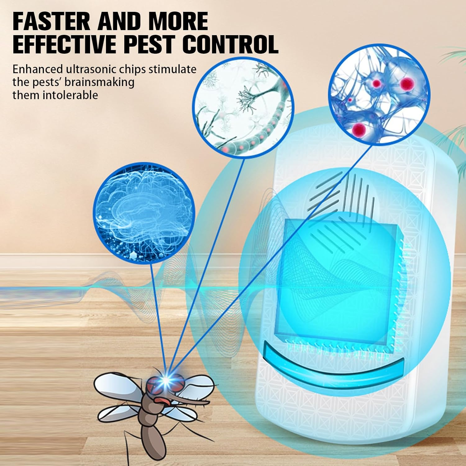6 Packs Ultrasonic Pest Repeller, Rodent Repellent Ultrasonic, Pest Repellent Ultrasonic Plug in for Insect Roaches Ant Bugs Spider Mouse for House Kitchen Garage Warehouse