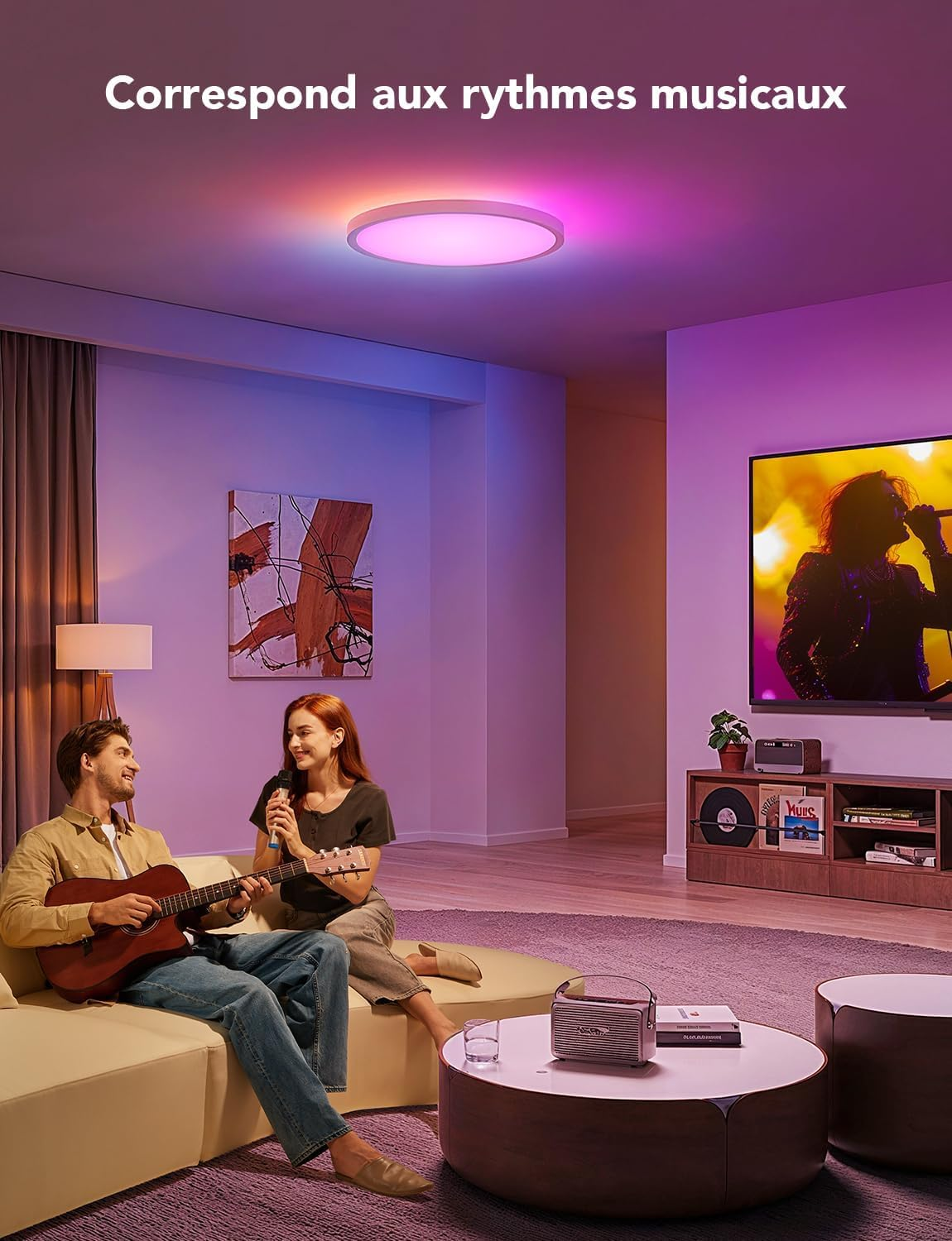 Govee RGB LED Ceiling Light, Smart Ceiling Light, 30 Cm, 2400LM 2200-6500K Recessed Light with 16 Million Colours DIY Ceiling Lights for Bedroom, Living Room, Hallway, Kitchen image number 1