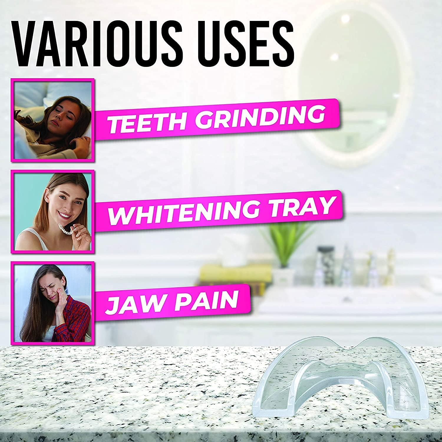 HONEYBULL Mouth Guard for Grinding Teeth [12 Pack] 1 Size for Light Grinding | Comfortable Custom Mold for Clenching at Night, Bruxism, Whitening Tray & Guard