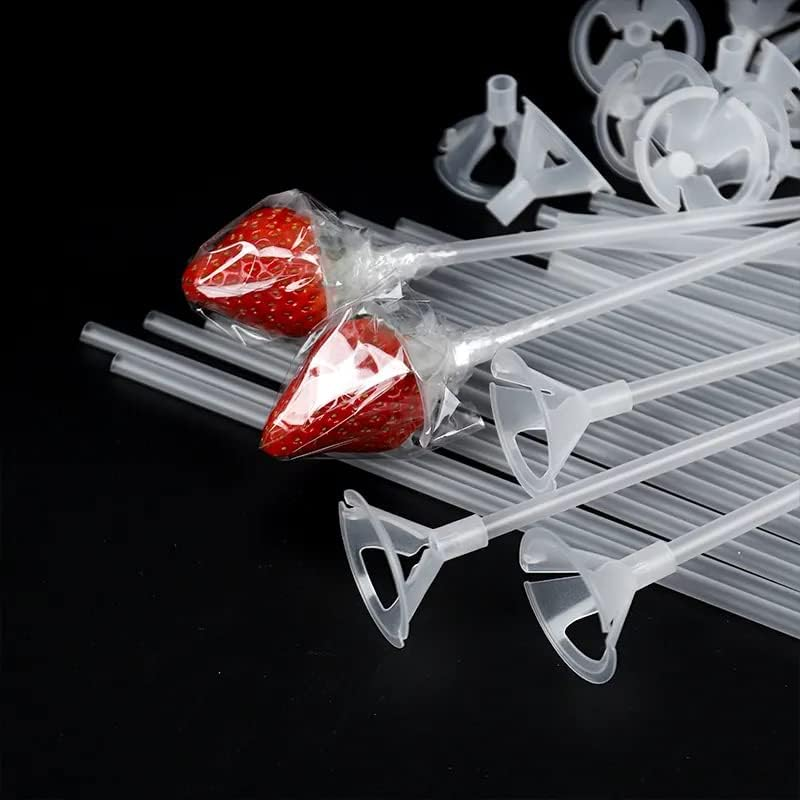 100 Balloon Holder Rods for Thickened Balloons for Weddings, Birthdays, Festivals, and Anniversary Parties Balloon Decorations for Children, Boys, and Girls (32Cm Transparent Color) image number 1