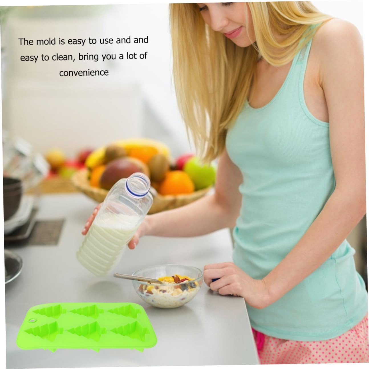 Ciieeo 2Pcs Silicone Moulds Christmas Tree Molds Cake Baking Molds for Fondant image number 3