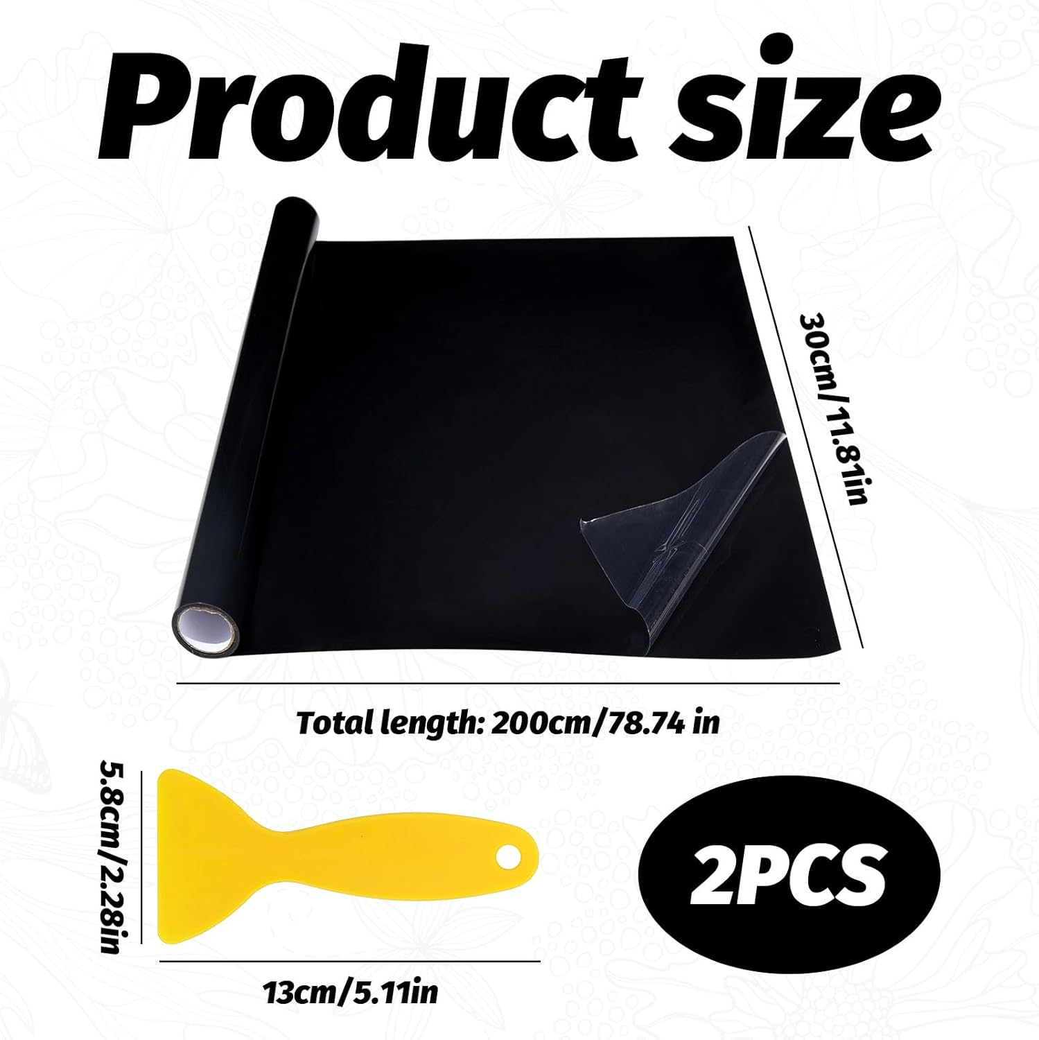 Black Aquarium Background Static Cling, Fish Tank Background, Fish Tank Decorations, Self Adhensive Black Tank Background, Aquarium Wallpaper for Aquarium Decoration and Coloring image number 2