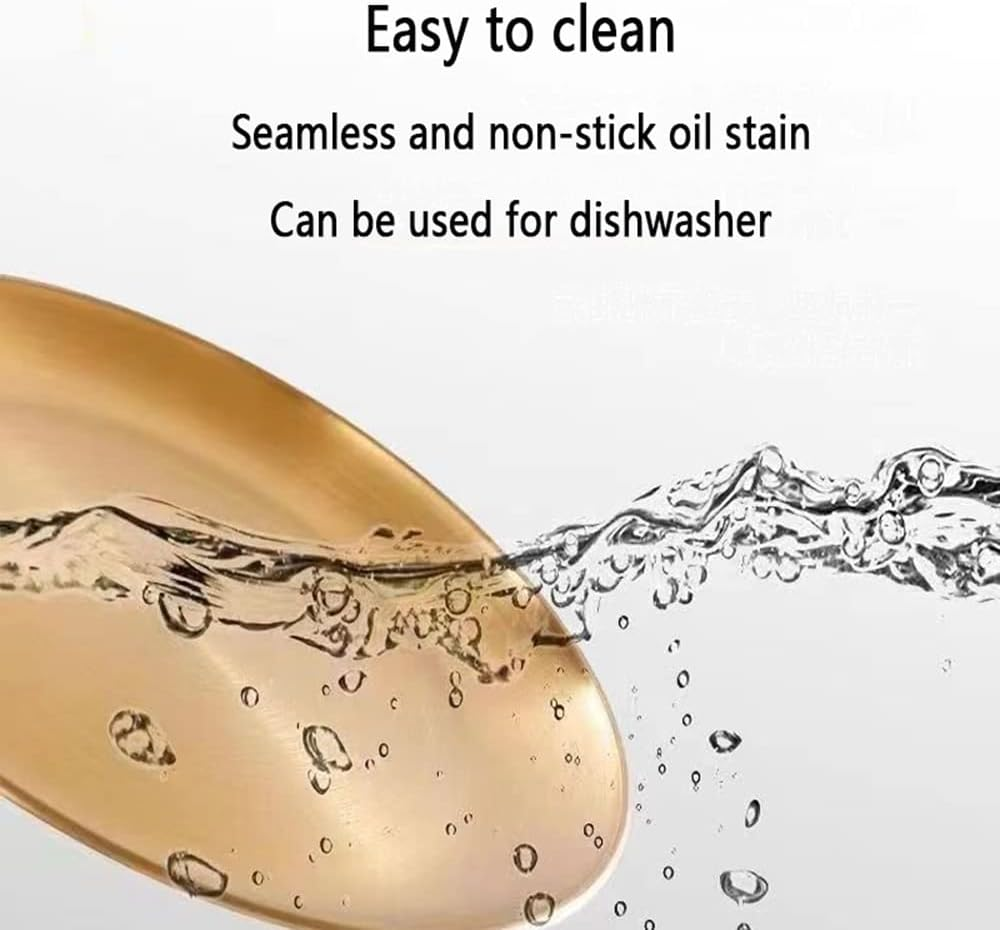 Hbluefat 2Pcs 12In Gold Stainless Steel Tray for Serving Decorative Gold Jewelry Bar Jewelry Dish Key Bowl Mirror Dresser Decor Coffee Fruit Metal Perfume Trim Storage Dessert(Round) image number 5