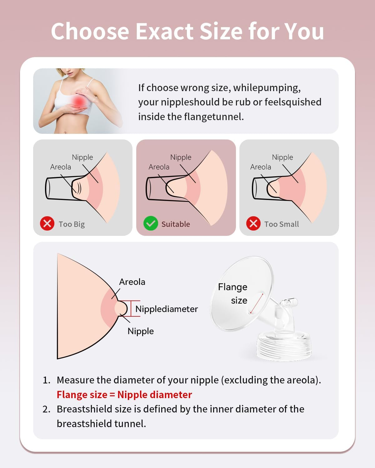 BALIME Breast Pump Parts Compatible with Spectra S1/S2/9 Plus, Not Original Accessories,Wide-Mouth 24 Mm Flange, Replaces Spectra Shield（2Pcs） image number 5