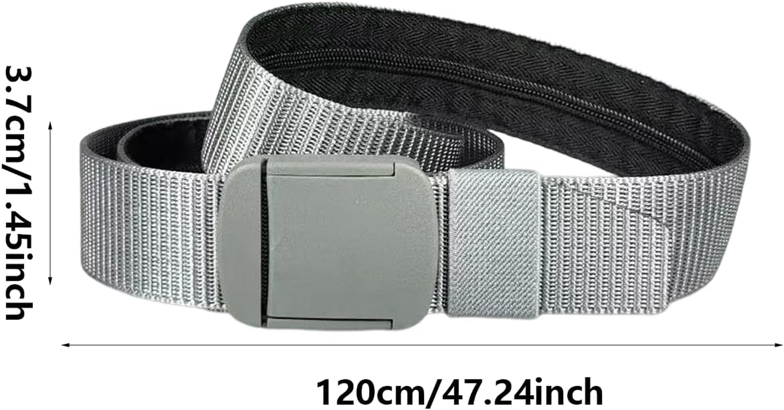 Travel Security Money Belt, Money Belt with Hidden Money Pocket, Undercover Hidden Wallet, Adjustable Canvas Belt for Travel, Money Waist Belt Bag, Anti-Theft Passport Wallets for Men & Women image number 6