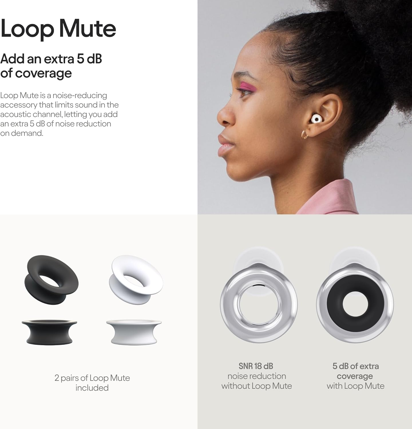 Loop Experience plus Earplugs - High Fidelity Hearing Protection for Musicians, Djs, Drummers, Festivals, Concerts and Nightlife &ndash; 18Db Noise Reduction Ear Plugs &ndash; Extra Accessories Incl - Silver - Gold image number 4