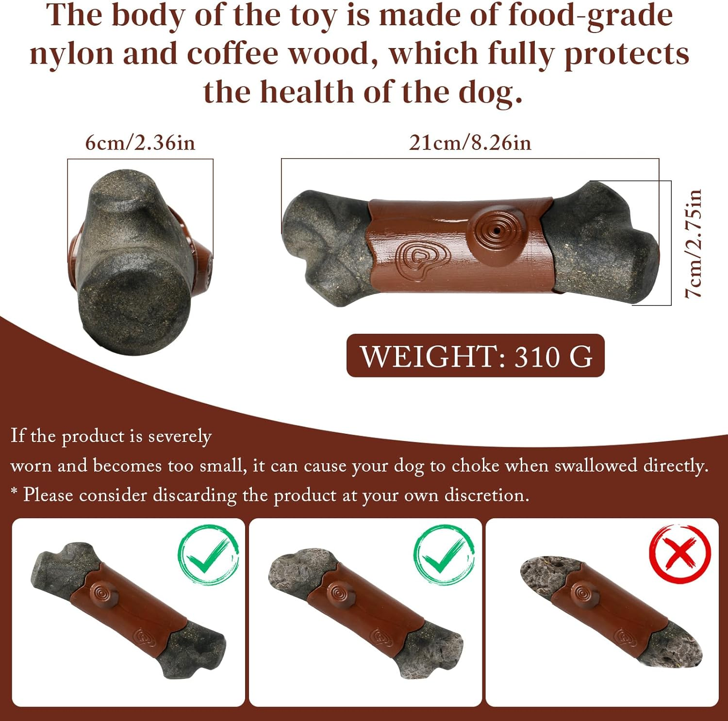 Indestructible Dog Toy for Aggressive Chewers | Tough Nylon Chew Toy for Large Dogs | Teeth Cleaning & Squeaky Dog Toys | Durable Interactive Puppy Toy for Outdoor Fetch Training image number 3