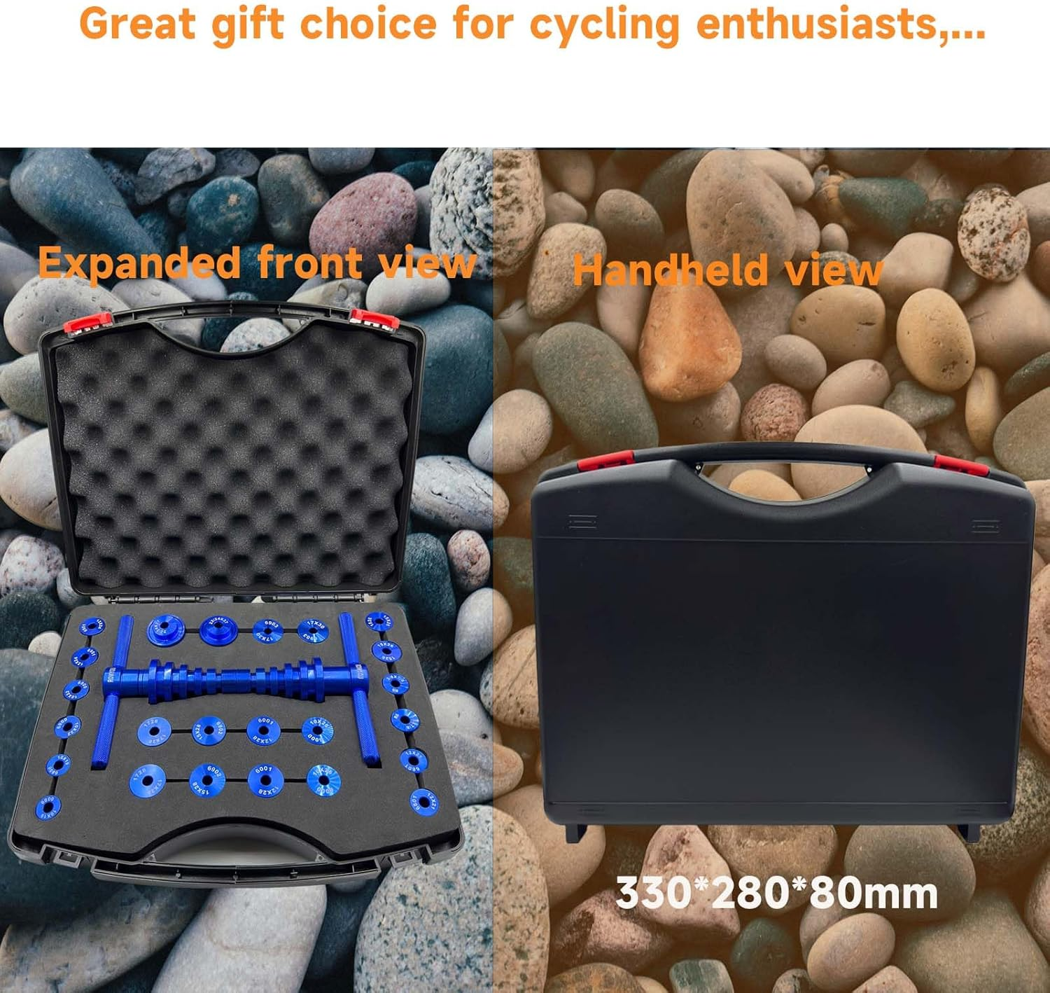 Bike Bearing Press Kit, ROWYOU Bicycle Bearing Press Set Include 35 Bearing Adapters & Bike Headset Press Tool & Carry Case, Heavy Duty Bike Tool for Wheels/Hub BB Axis Turning Point Tool