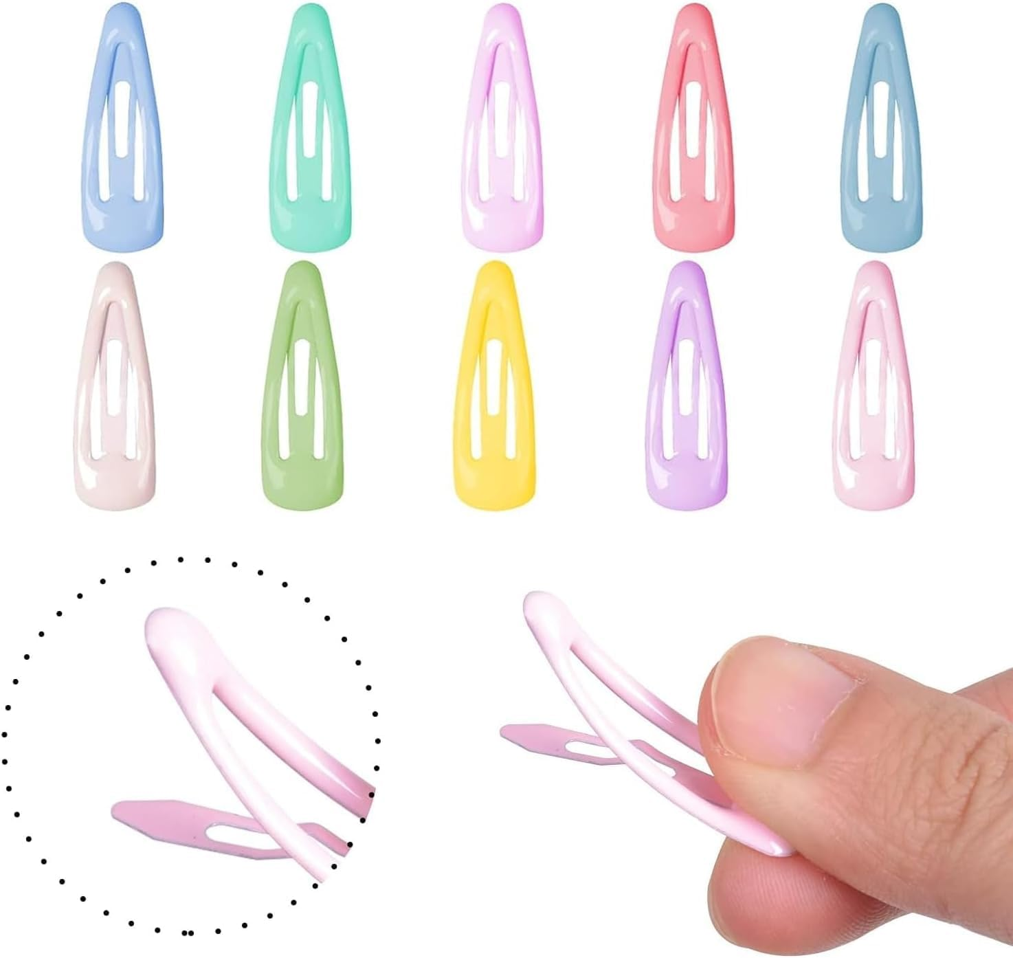 Colorful Small Metal Snap Hair Clips, 30Pcs Cute Candy Color Hair Barrettes Hair Clips Hairpins,Candy Color Snap Hair Barrettes Non-Slip Small Hairpin with Box for Toddlers Girls image number 2