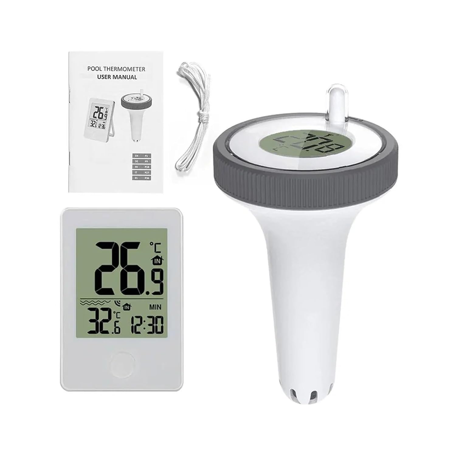 Digital Swimming Pool Thermometer Floating Outdoor Thermometers Used for Bathrooms Aquarium image number 1