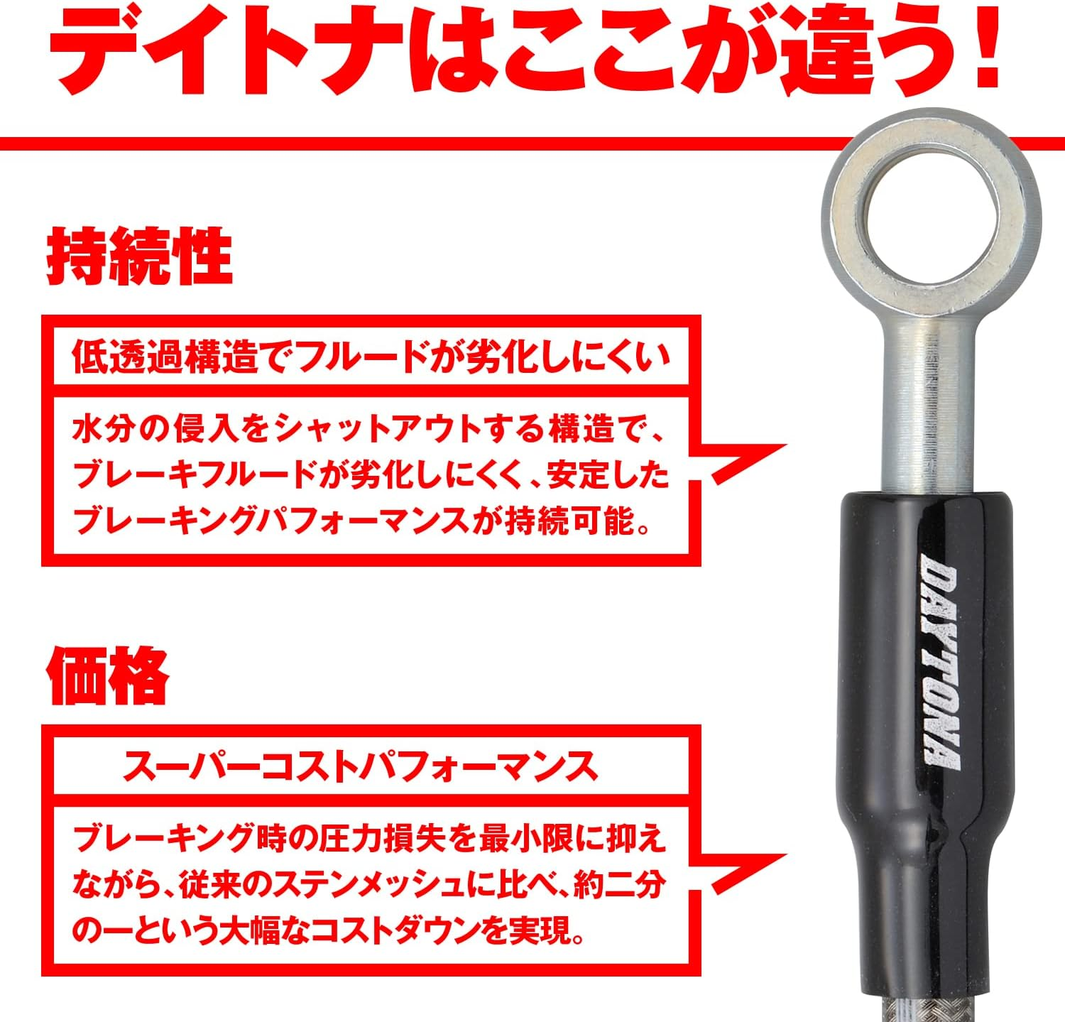 Daytona 60573 Nitilin Motorcycle Brake/Clutch Hose Stainless Mesh with Banjo Adapter, High Spec Line, No Twist, 29.5 Inches (750 Mm) image number 1