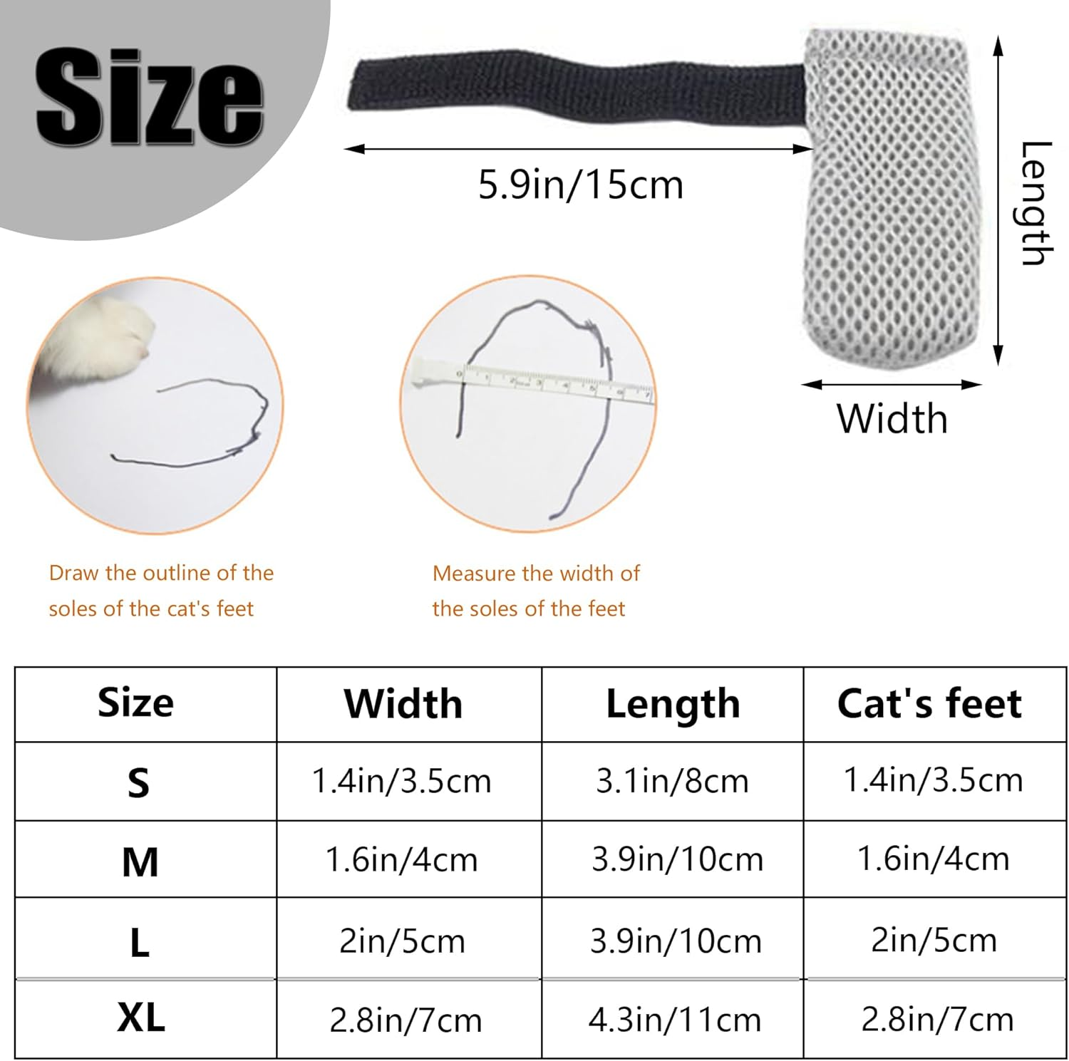 Niuhong 4 Pieces Cat Shoes Bathing Adjustable Cat Boots Breathable Mesh Scratch Protection Pet Cat Paw Protection Anti-Scratch Bathing Shaving Cutting Nails (L) image number 5