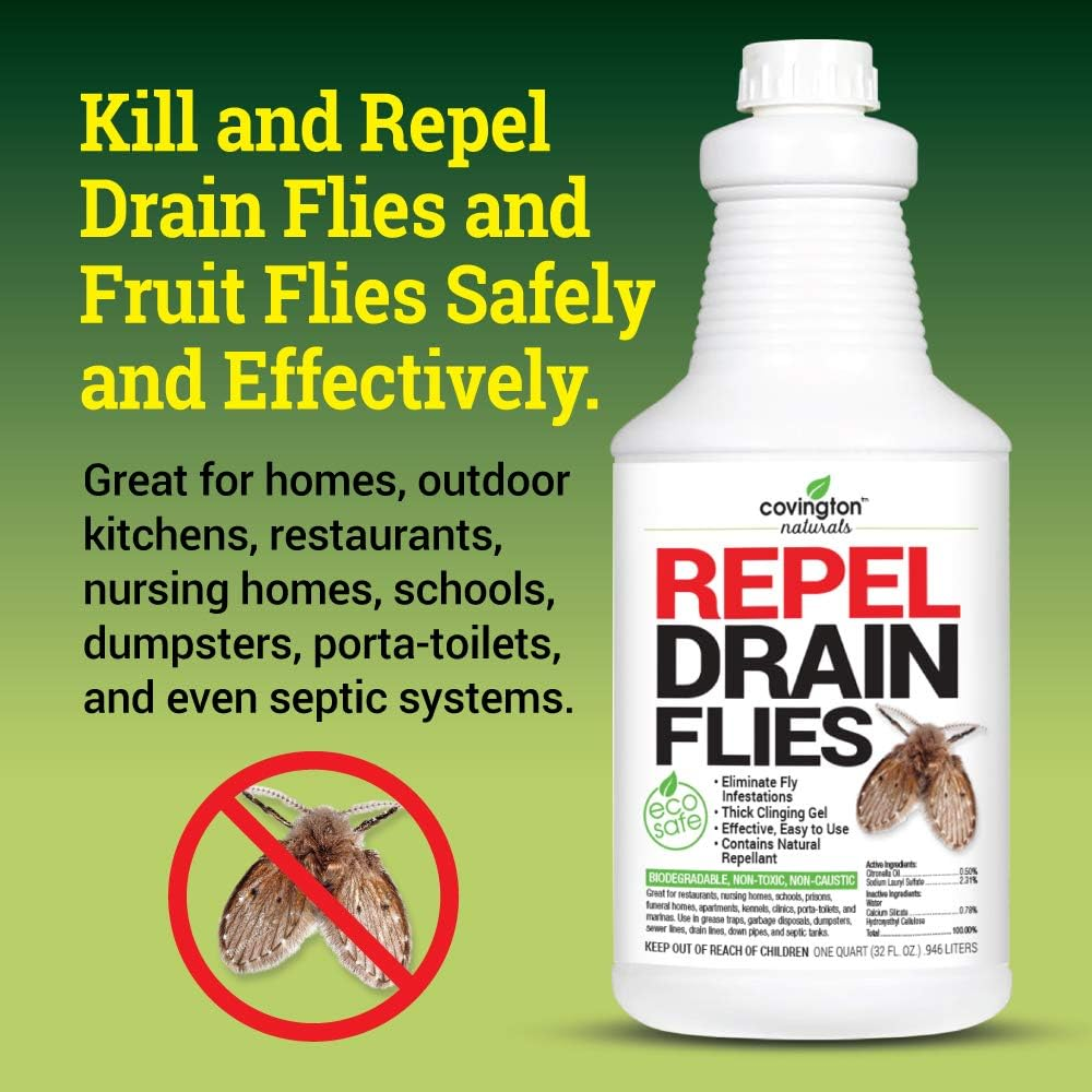 Covington Drain Fly Killer, Natural Fruit Fly Treatment, Eliminates Odor and Drain Flies for Kitchen and Bathroom Sinks, Say Bye to Pesky Drain Flies, Fruit Fly Killer, Odor Eliminating image number 5