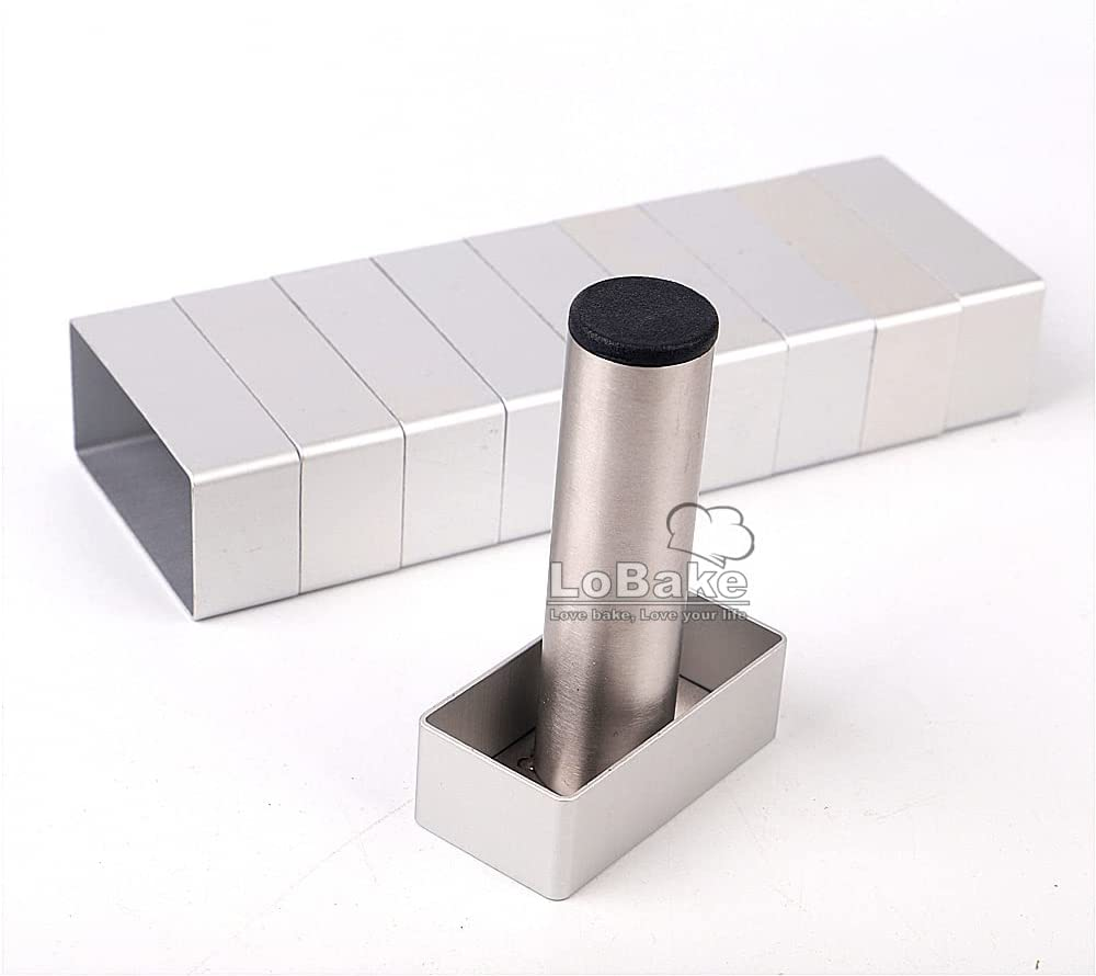 2.1Cm Height Lengthened Rectangle Aluminium Pineapple Cake Mold Stainless Steel Press Stamp Fondant Cookie Biscuit Molds DIY image number 5
