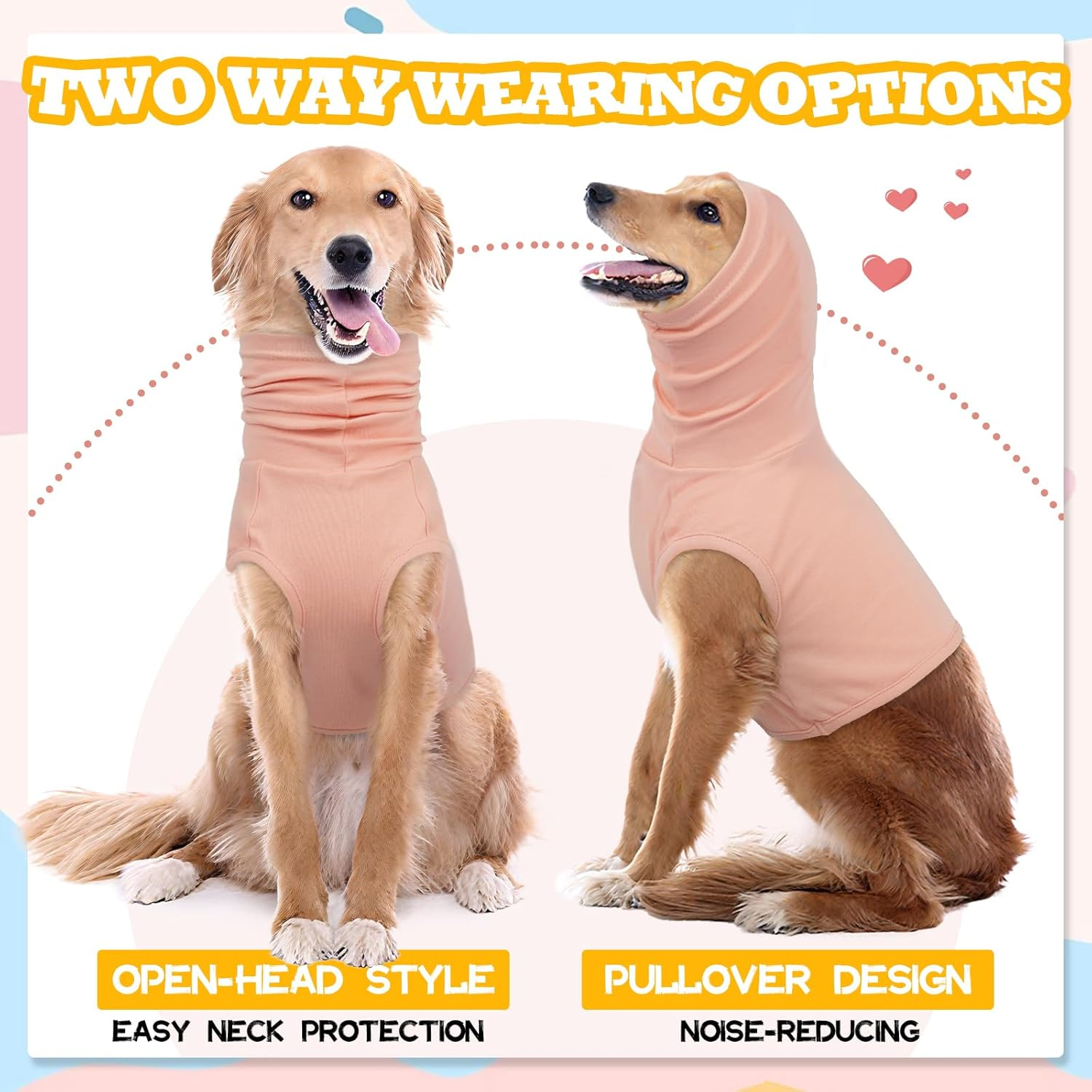 Lelepet Dog Anxiety Relief Shirt, Dog Vest Neck Wound Cover, Two Way Wearing Calming Shirts for Dogs Anxiety, Dogs Anxiety Calming Wrap for Fireworks, Thunderstorm, Travel, Separation, Purple S image number 6