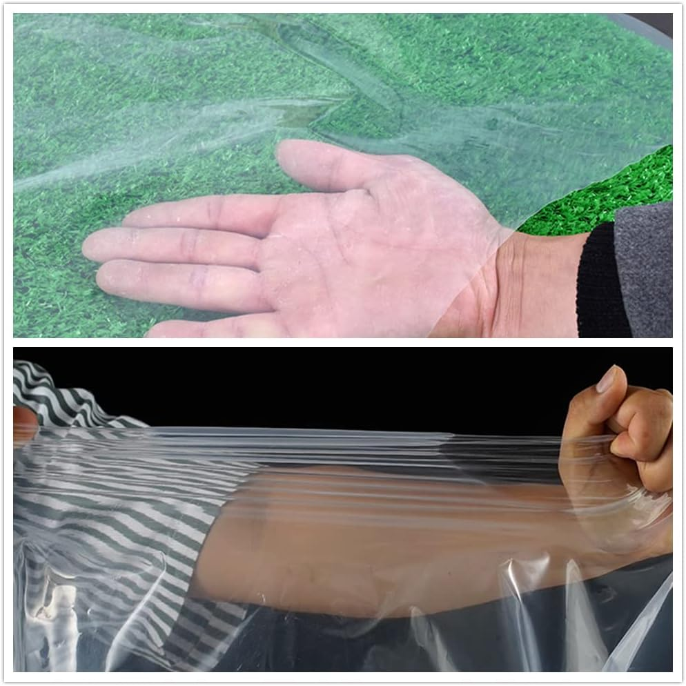 Plastic Greenhouse Film Sheeting Cover Hoop House Cover 6 Mil Thickness Greenhouse Polyethylene Film Garden Plant Cover Sheeting Freeze Frost Protection UV Resistant (6.5 Ft X 6.5 Ft) image number 4