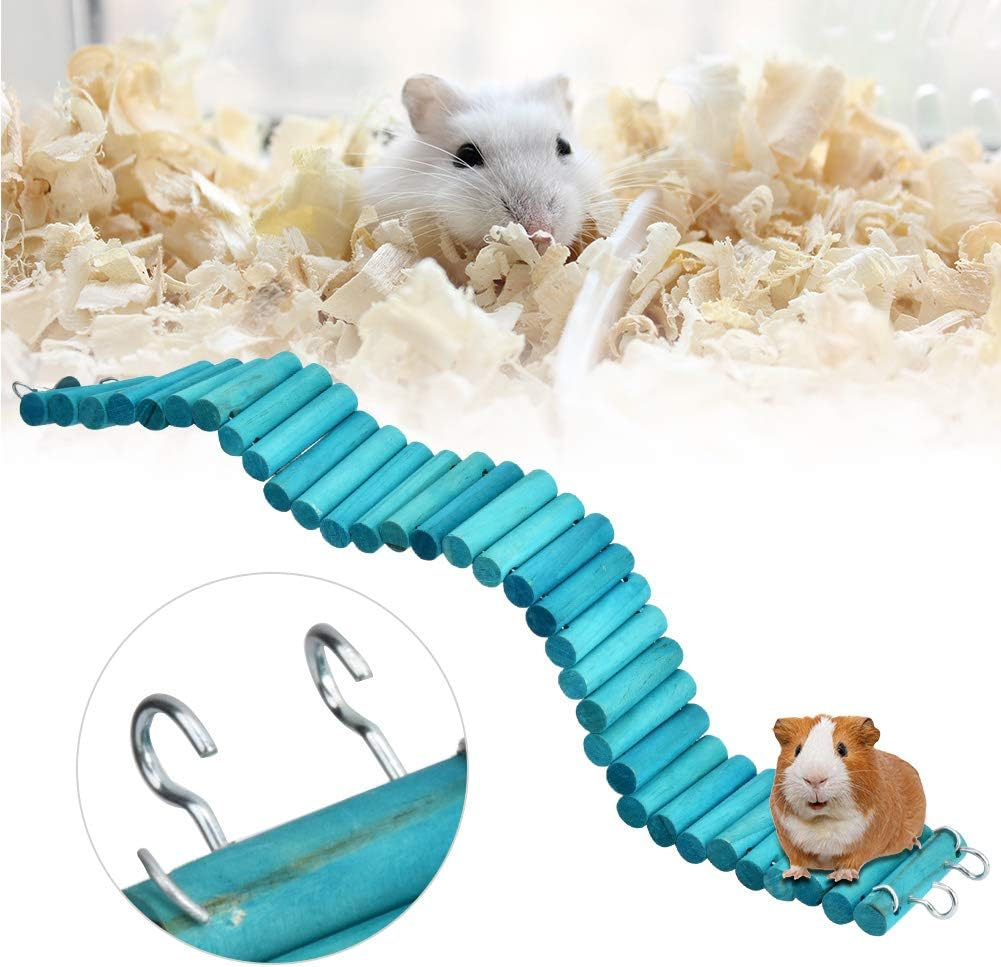 Pet Hamster Parrots Climbing Soft Ladder Suspension Bridge Birds Toy for Small Pets, 2.4 X 19.7Inch image number 5