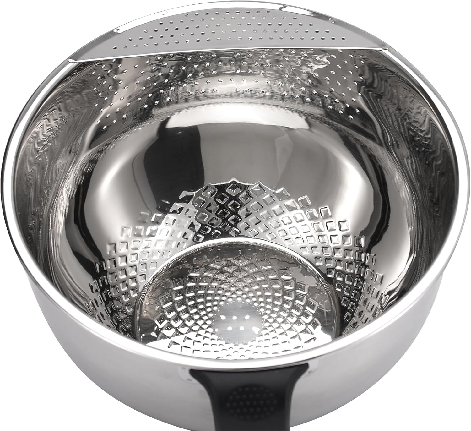 Over the Sink Strainer Stainless Steel Colander 5 Quart Basket with Expandable Rubber Grip Handles for Kitchen Sink - Strain, Drain, Rinse Fruits, Vegetables, Pasta, New Home Essentials image number 3