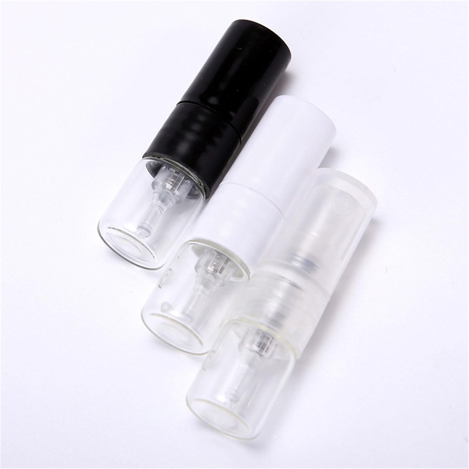50PCS Leak Proof Miniature Perfume Spray Bottle 1ML Refillable Glass Atomizer and Easy Fragrance Transfer Sample Dispenser - Black Spray Head image number 6