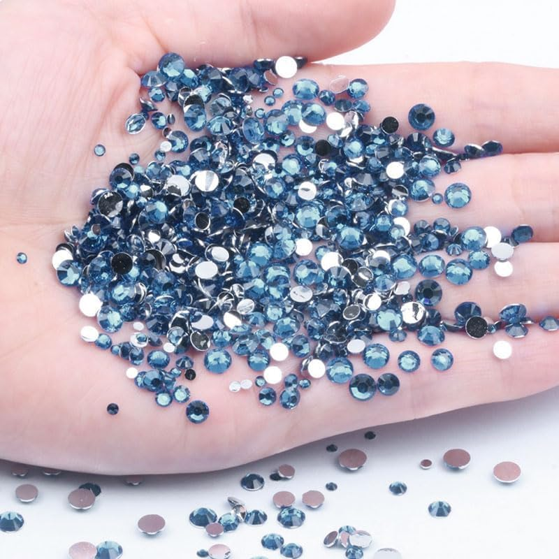 1440PCS Flatback Rhinestones Gems Champagne Gold Glass Crystal Rhinestones Gems for Nail Art/Face Decor/Craft 1.3-2.8MM (Champagne)