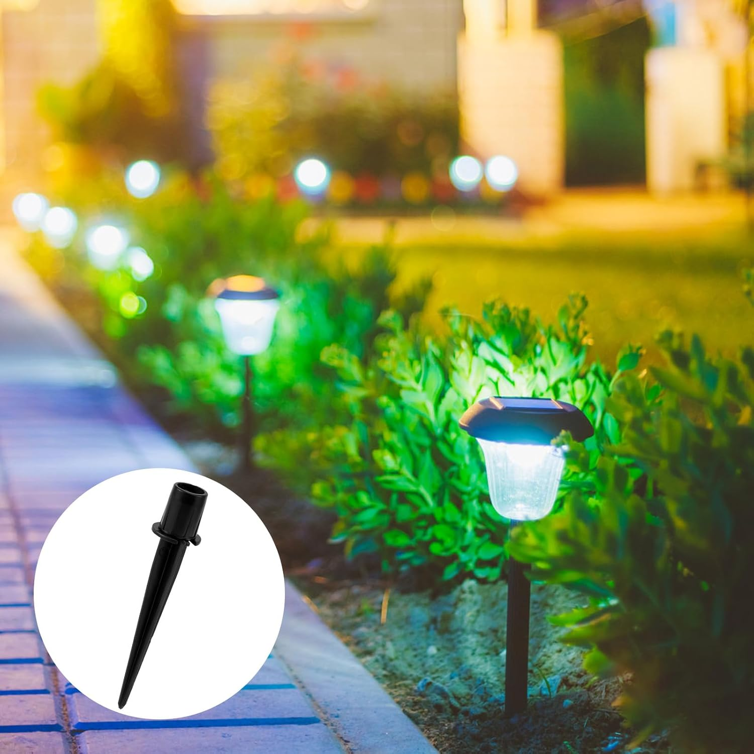 12Pcs Solar Light Replacement Stakes, 5.39X1.1In Metal Solar Lights Spikes with Nesting Covers Reliable Outdoor Ground Stakes Solar Light Parts for Garden Lights Landscape Yard Pathway