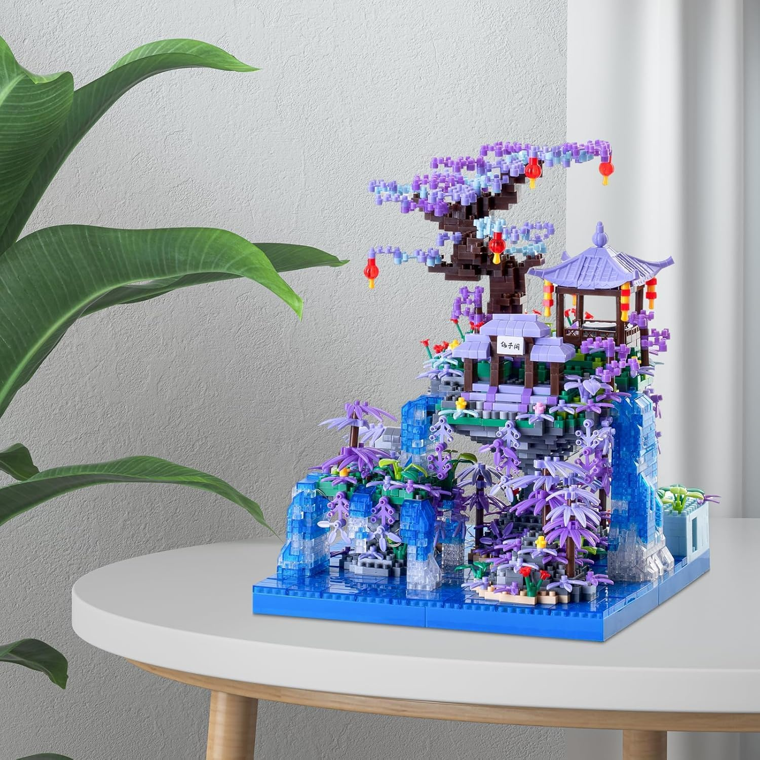 Cherry Blossom Tree Building Set with Gift Box, Micro Mini Building Block Sets,Chinese Cherry Blossom Tree Housearchitecture Peach Pond Micro Bricks Building Kit for Adults（2500Pcs） image number 3