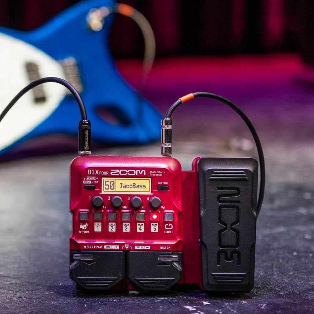 Zoom B1X Four Bass Multi-Effects Processor with Expression Pedal, with 70+ Built-In Effects, Amp Modeling, Looper, Rhythm Section, Tuner, Battery Powered image number 3