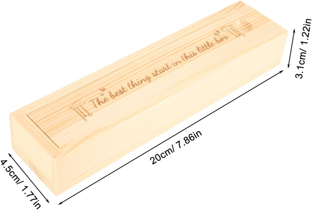 Iplusmile Wooden Pregnancy Test Keepsake Box for Newborn Announcement Lidded Storage Case for Pregnant Women Unique Shower image number 4