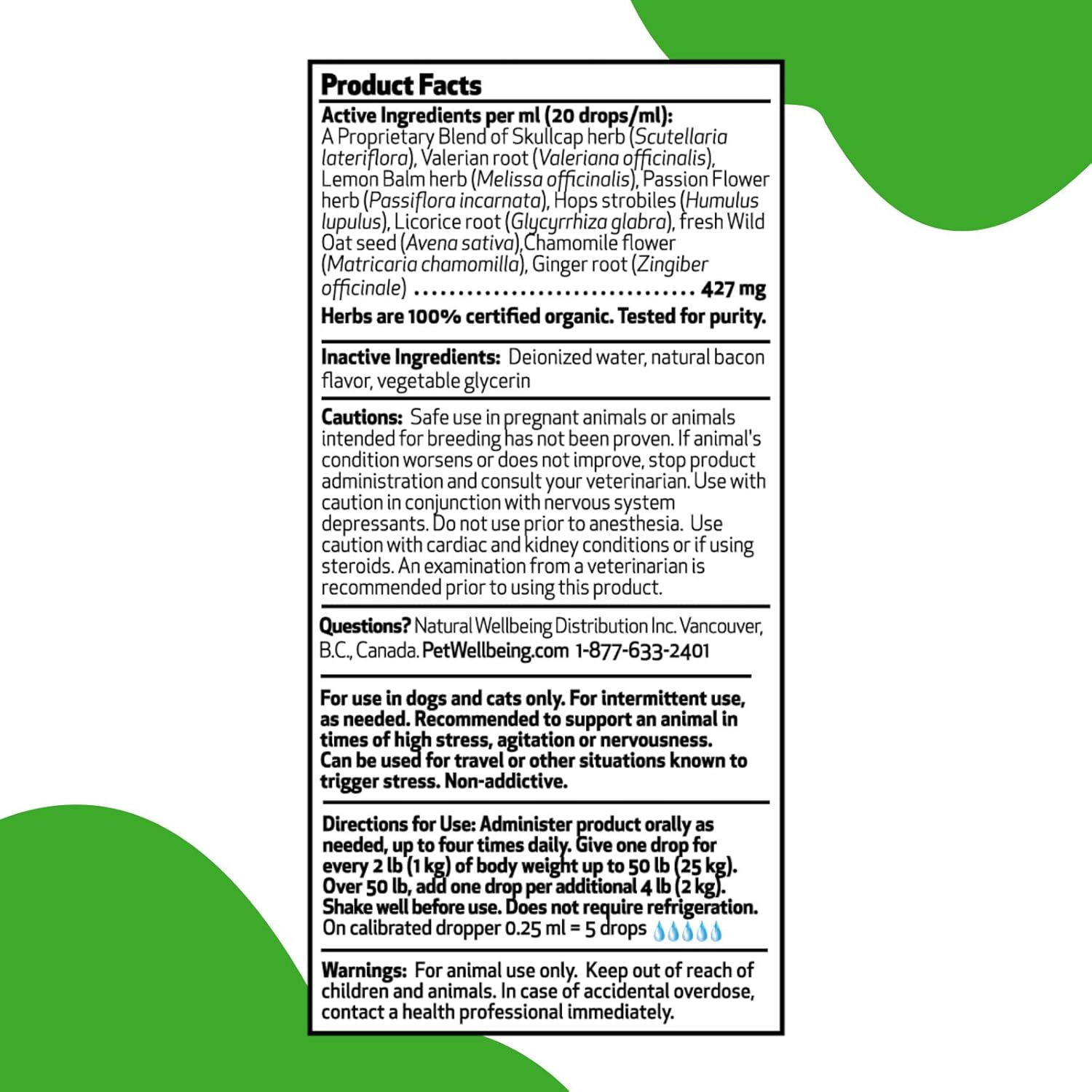 Pet Wellbeing Stress Gold for Dogs - Occasional High Stress and Restlessness, Supports Relaxation, Travel, Vet Trips, Skullcap, Valerian - Veterinarian-Formulated Herbal Supplement 2 Oz (59 Ml) image number 2