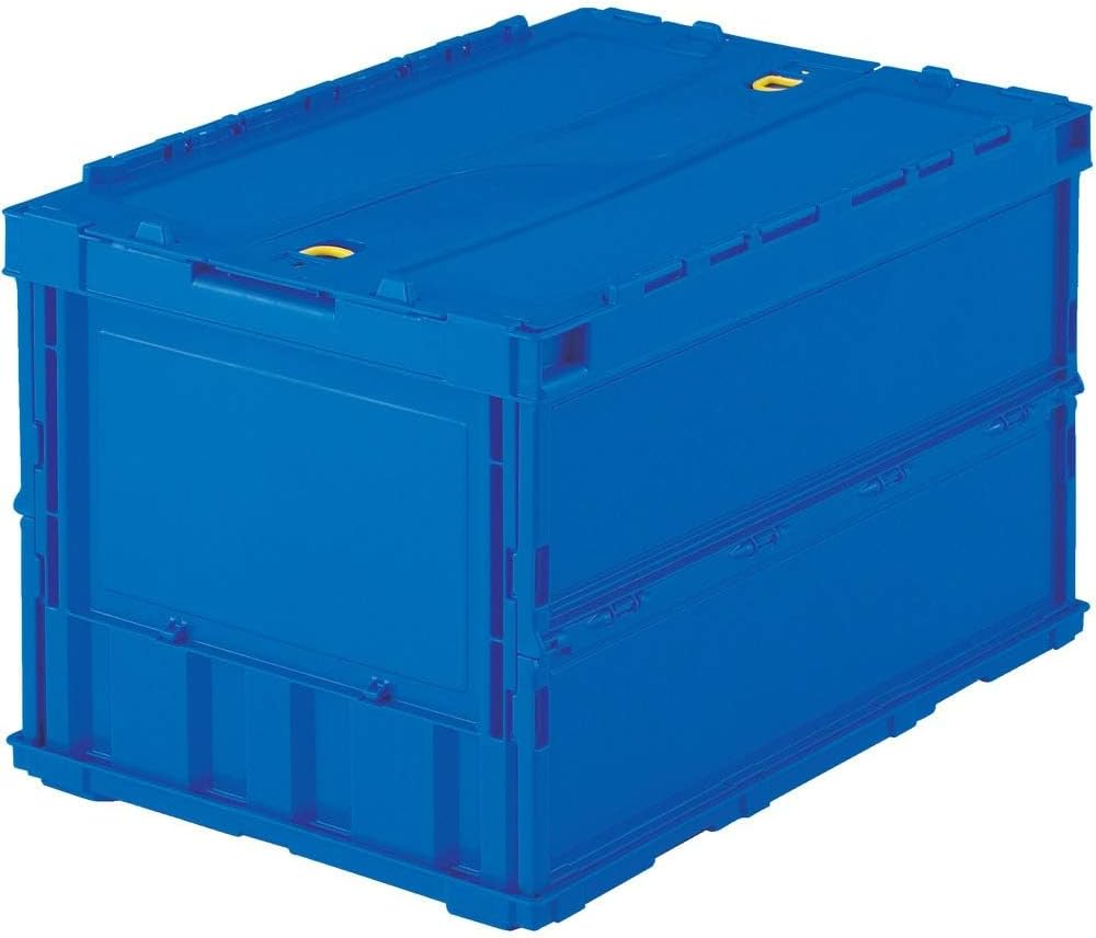 TRUSCO TR-C20B-DB Thin Folding Container, 6.1 Gal (20 L) with Locking Lid, Dark Blue TR-C20B-DB Storage Box image number 3
