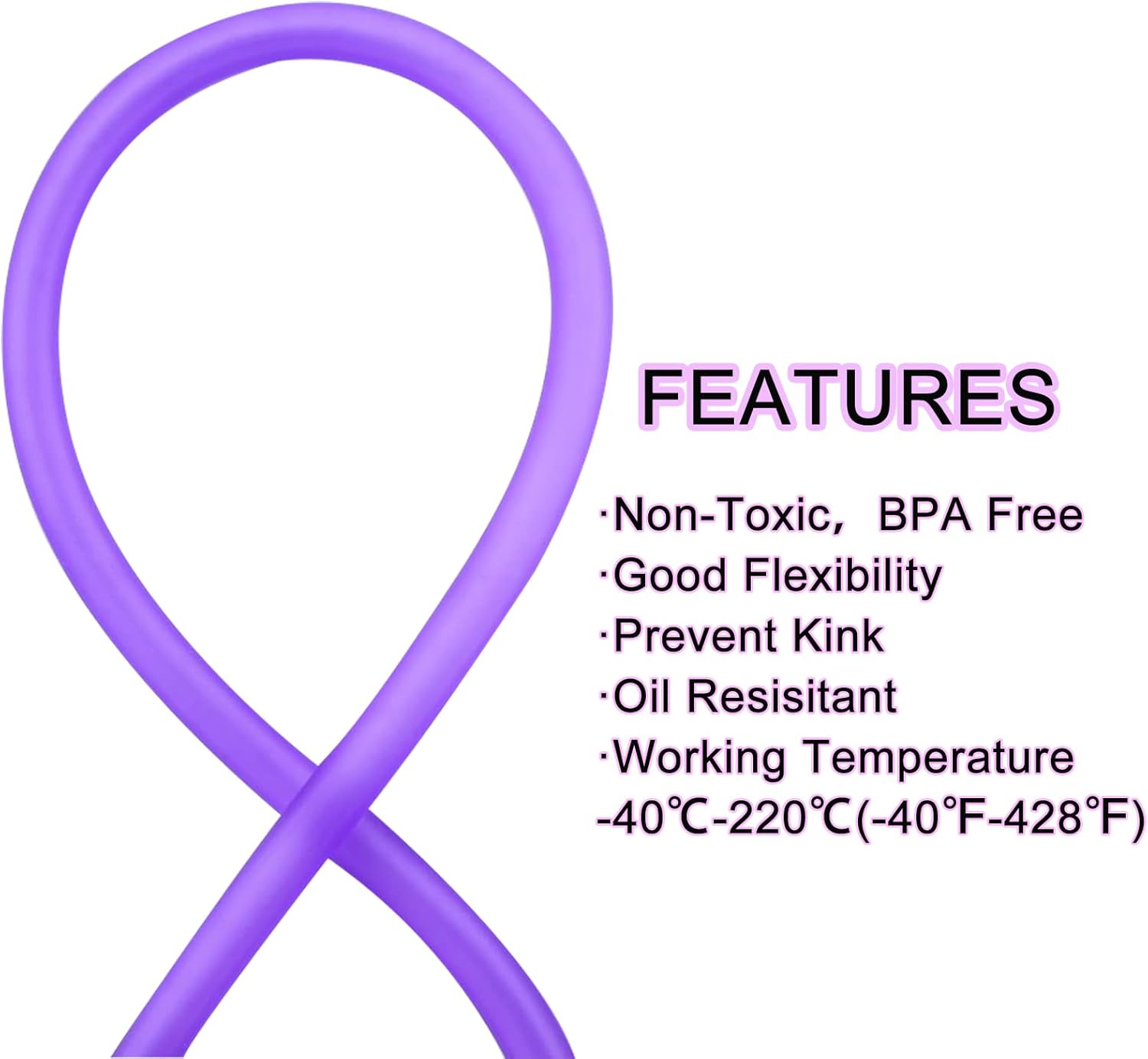 0.2''X118''(5Mm X 3M) Universal Fuel Vent Line Hose Petrol Gas Oil Tube Pipe Repleacment for ATV Dirt Bike Go Kart Moped Pocket Bike Purple