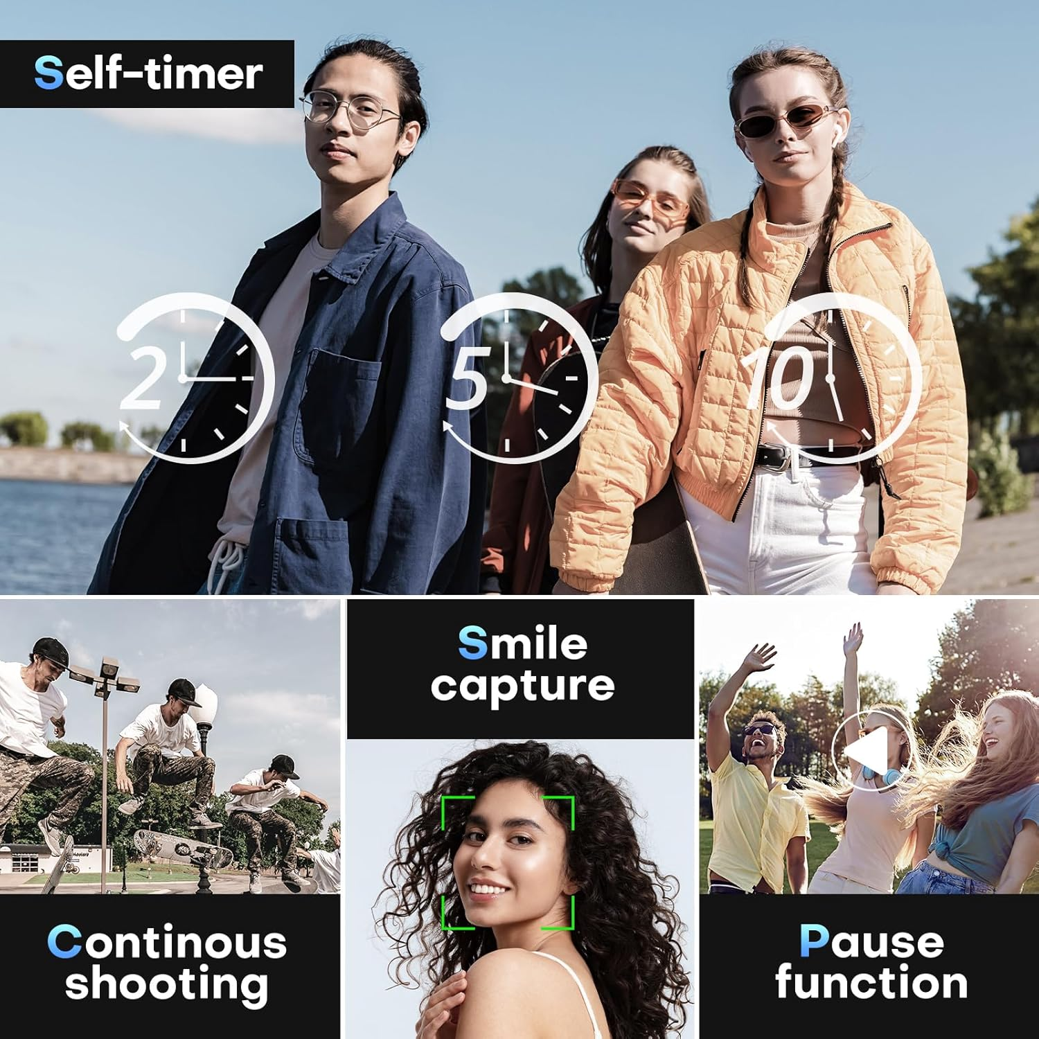 Digital Camera, Autofocus Compact Camera HD 4K 48MP with 2.8" Large Screen, 16X Digital Zoom, Portable Mini Camera for Kids,Adult,Beginners (Black) - Black image number 6