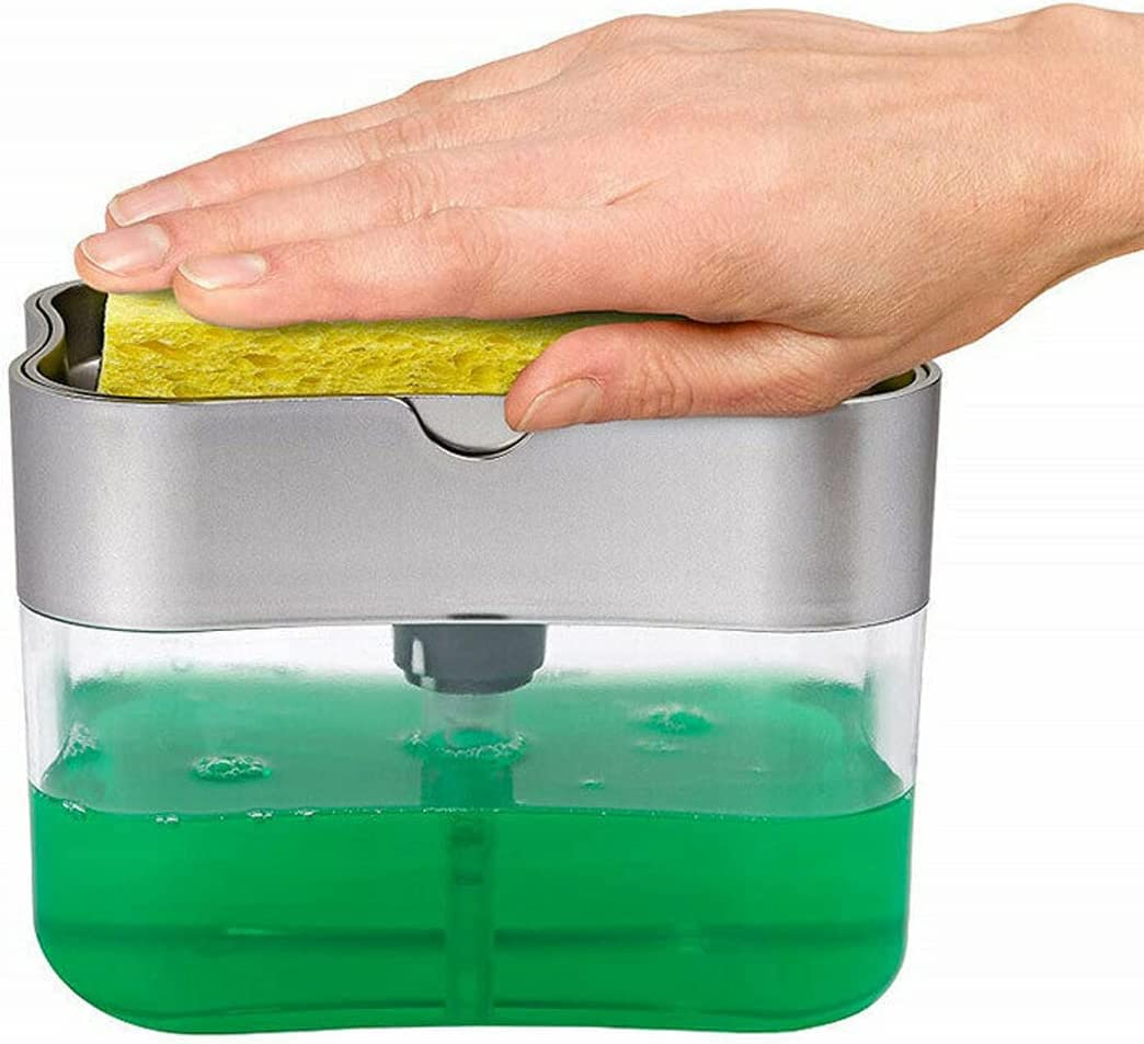 Yotsuba Dish Soap Dispenser for Kitchen, 2 in 1 Soap Dispenser and Sponge Holder, Dishwashing Liquid Dispenser, Kitchen Sink Washing Cleaning Tool image number 6