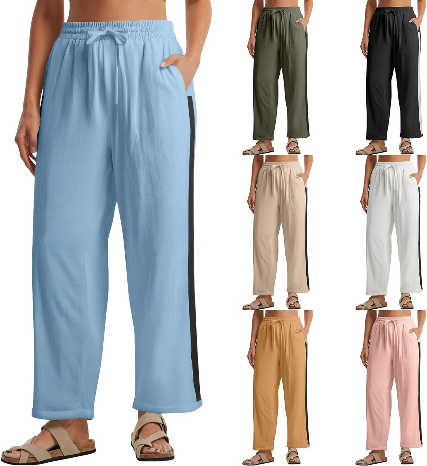 Cropped Trousers Women Size 22, Black Leggings High Waisted plus Size Maternity Trousers over Bump Cotton Running Leggings Women 7/8 Length Ladies Cropped Pants Elasticated Waist Pants