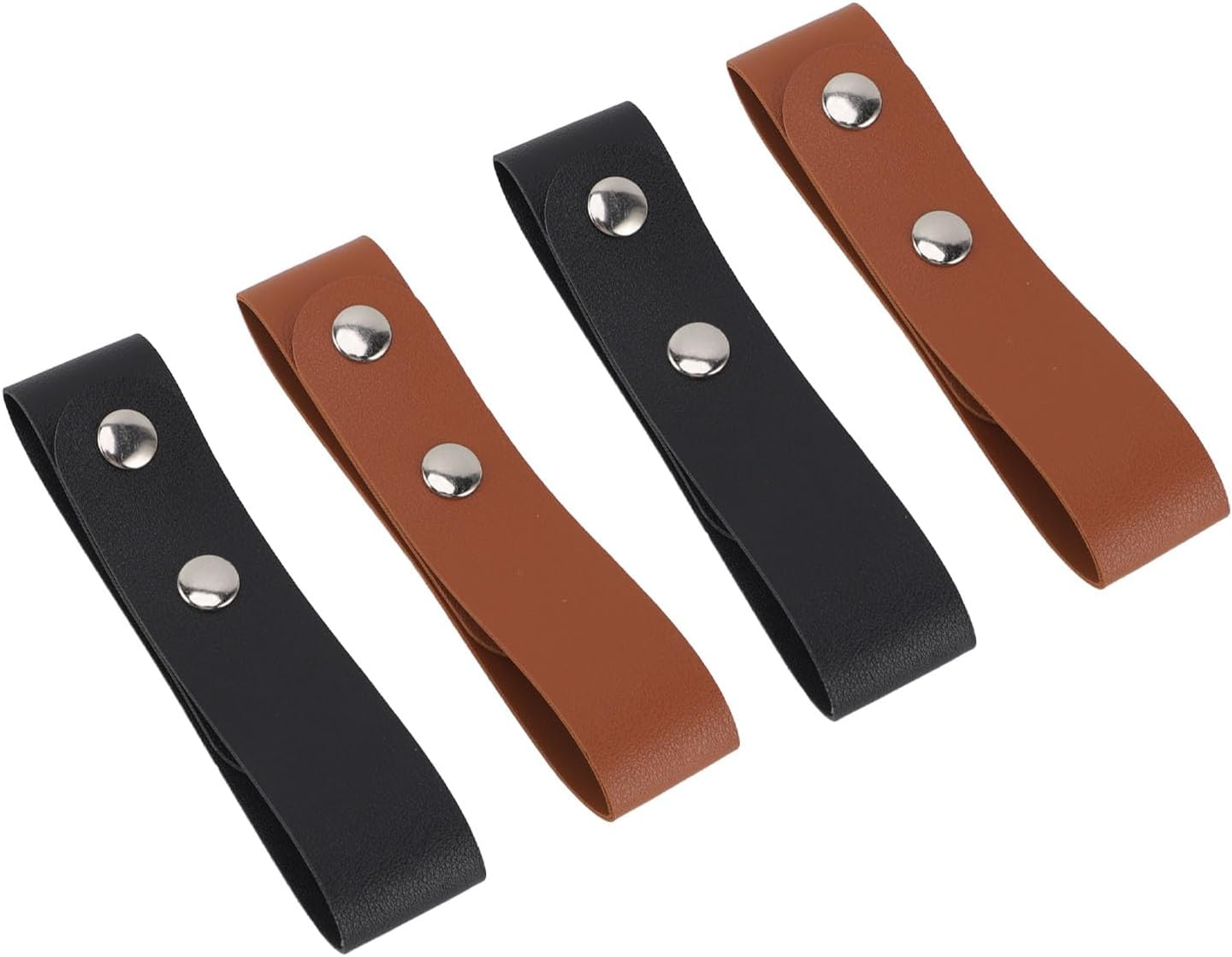 4Pcs Leather Whip Holster in Black and Brown Color Handmade Whips Holder Ideal for Horse Riding Whips Crops with Pu Leather and Metal Buckle