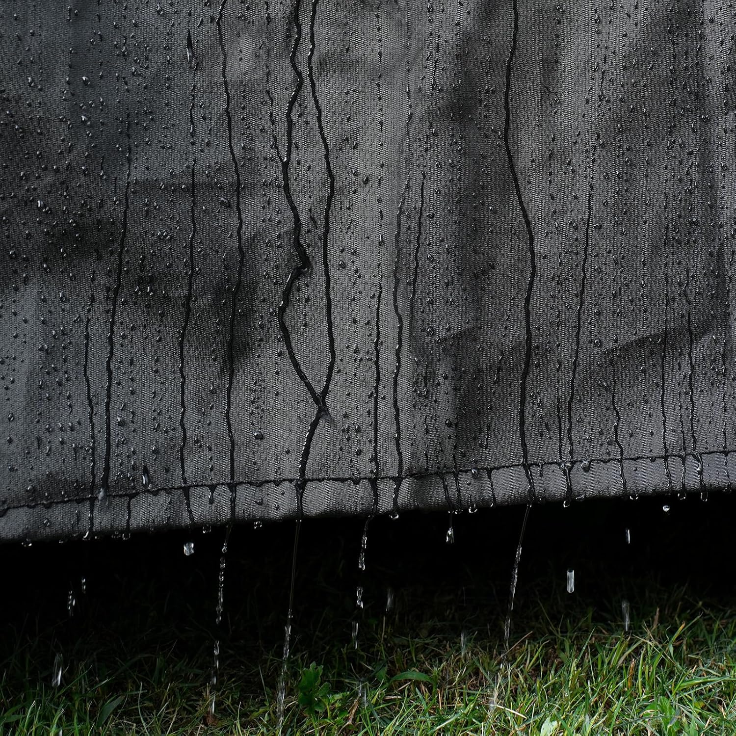 Fire Pit Cover for 28-32 Inch Outdoor Pits, Waterproof 600D Fabric, Double Drawstring, Black image number 4