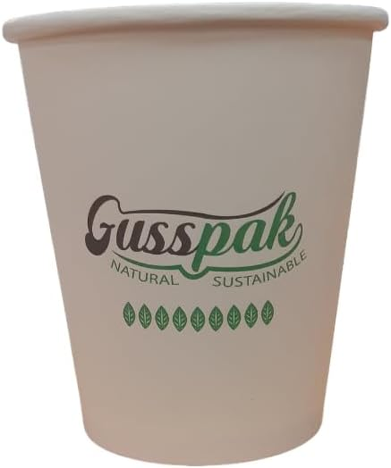 Gusspak 8Oz Paper Hot Cups/ 20 Packs of 50 (1000 in a Box) image number 1