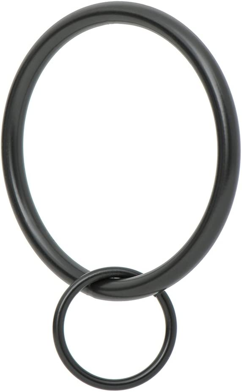 (Black) - Ivilon Drapery Eyelet Curtain Rings - 5.1Cm Ring Loop for Hook Pins, Set of 14 - Black image number 1