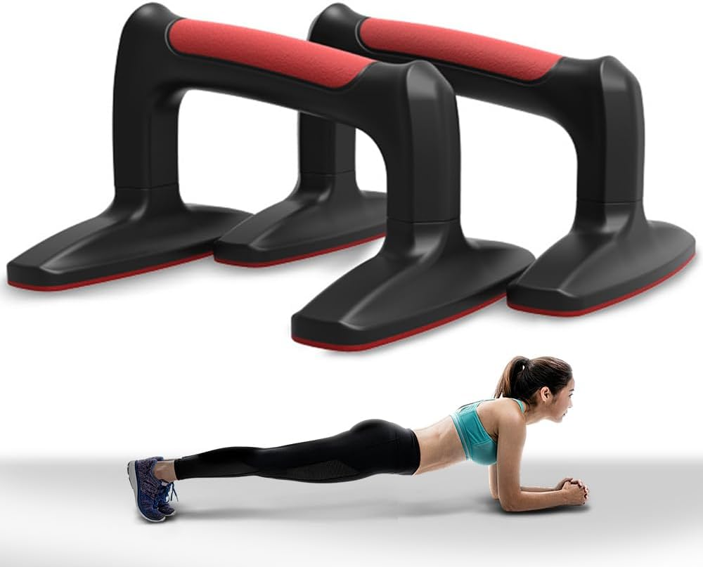Portable Push up Bars, Non-Slip H-Shaped Push-Up Stand for Fitness Training, Gym Equipment with Anti-Slid Mat for Fitness, Gymnastics, Aerobics, Bodybuilding image number 4