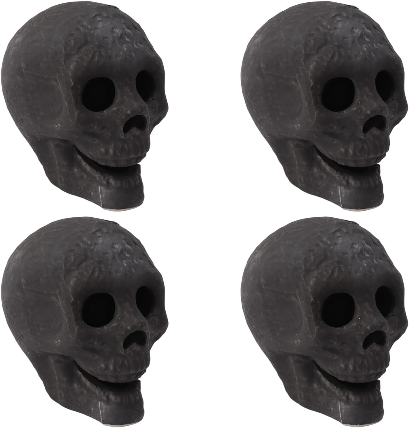 4Pcs Fireproof Fire Pit Skull, Fireproof Imitated Human Skull Ceramic Fireproof Rock, Halloween Skull Shaped Fire Stones for Fire Pit Bonfire Campfire Fireplaces Halloween Decor